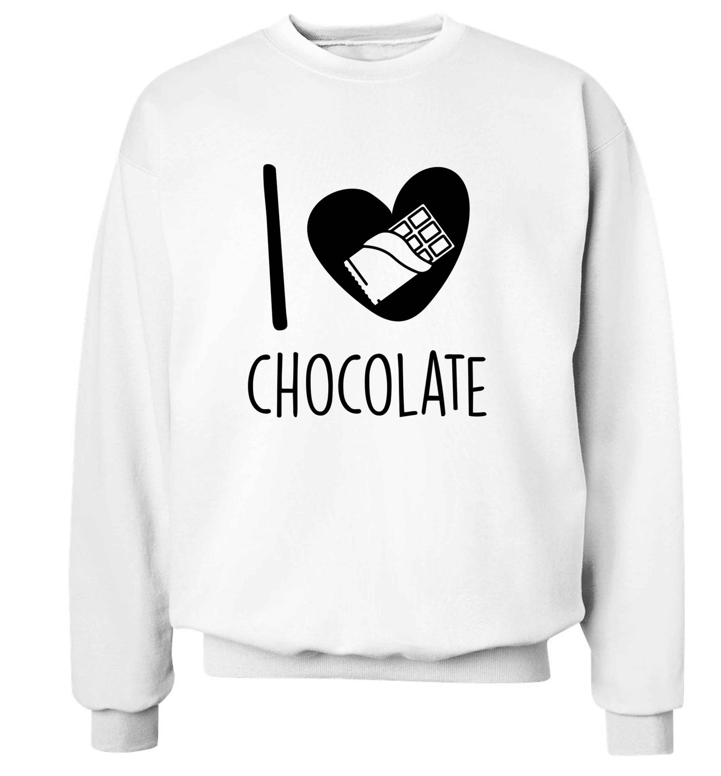 funny gift for a chocaholic! I love chocolate adult's unisex white sweater 2XL