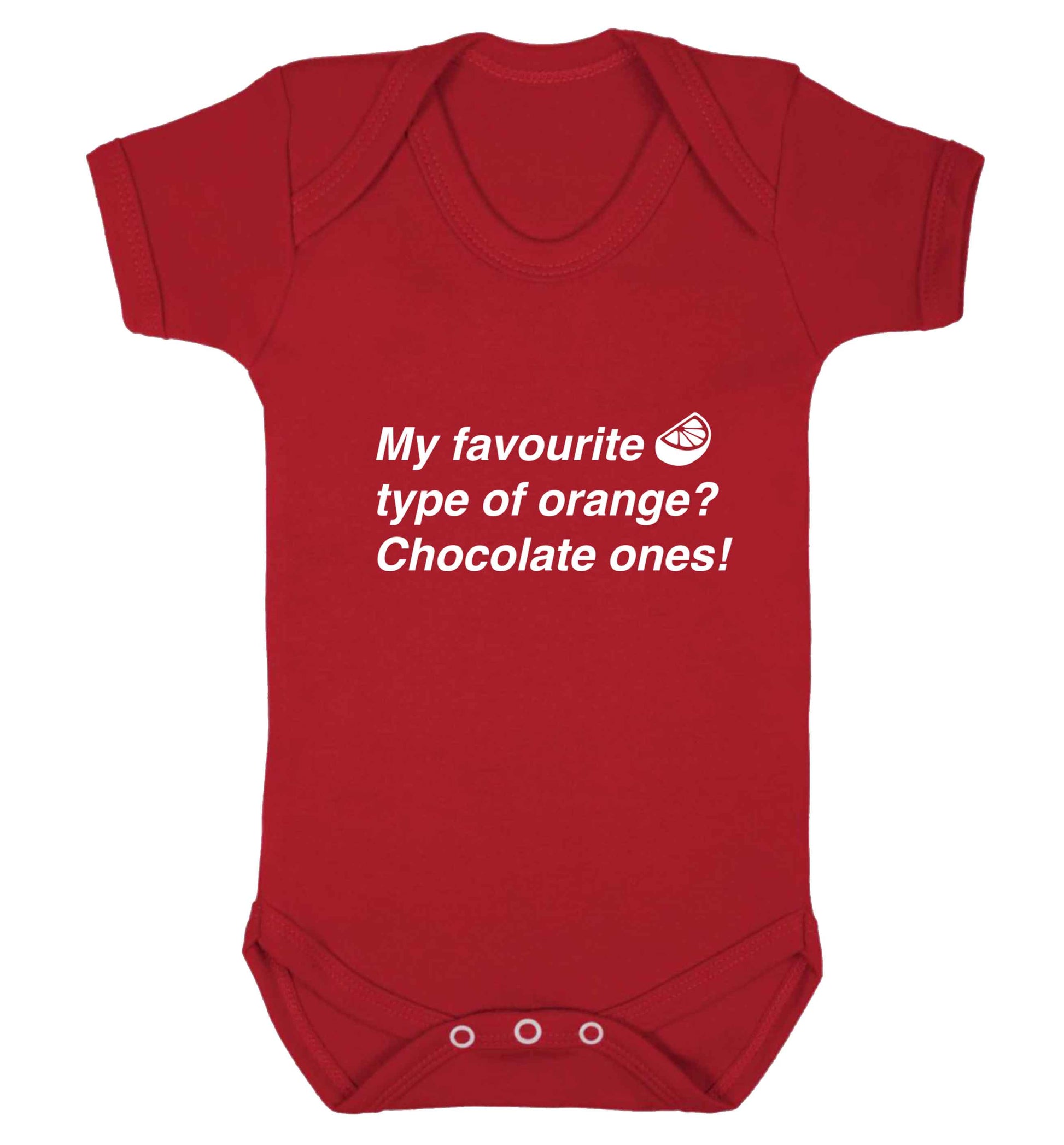 funny gift for a chocaholic! My favourite kind of oranges? Chocolate ones! baby vest red 18-24 months