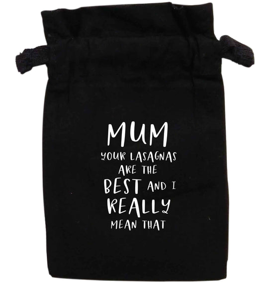 Mum your lasagnas are the best and I really mean that | XS - L | Pouch / Drawstring bag / Sack | Organic Cotton | Bulk discounts available!