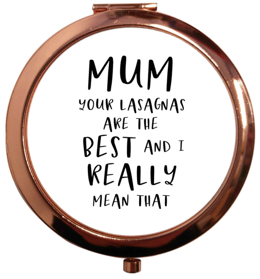 Funny gifts for your mum on mother's dayor her birthday! Mum your lasagnas are the best and I really mean that rose gold circle pocket mirror