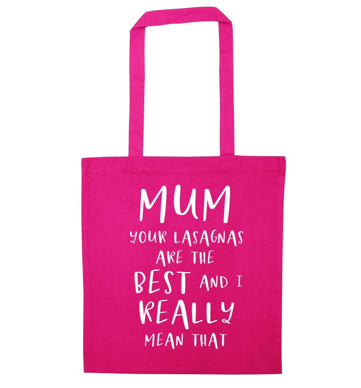 Funny gifts for your mum on mother's dayor her birthday! Mum your lasagnas are the best and I really mean that pink tote bag