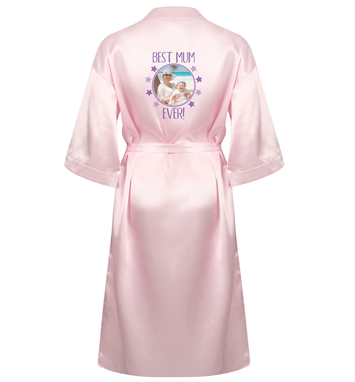 Personalised gift for mother's day use your own photo! Best mum ever! XL/XXL pink  ladies dressing gown size 16/18