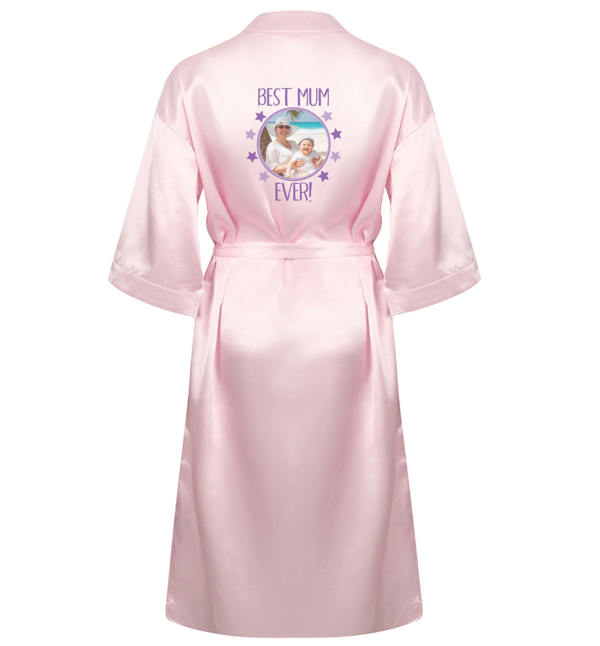 Personalised gift for mother's day use your own photo! Best mum ever! -  ladies white dressing gown size XS-2XL