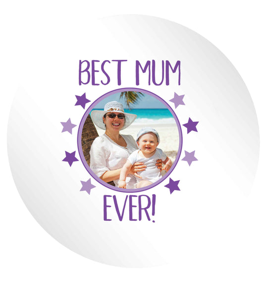 Personalised gift for mother's day use your own photo! Best mum ever! 24 @ 45mm matt circle stickers