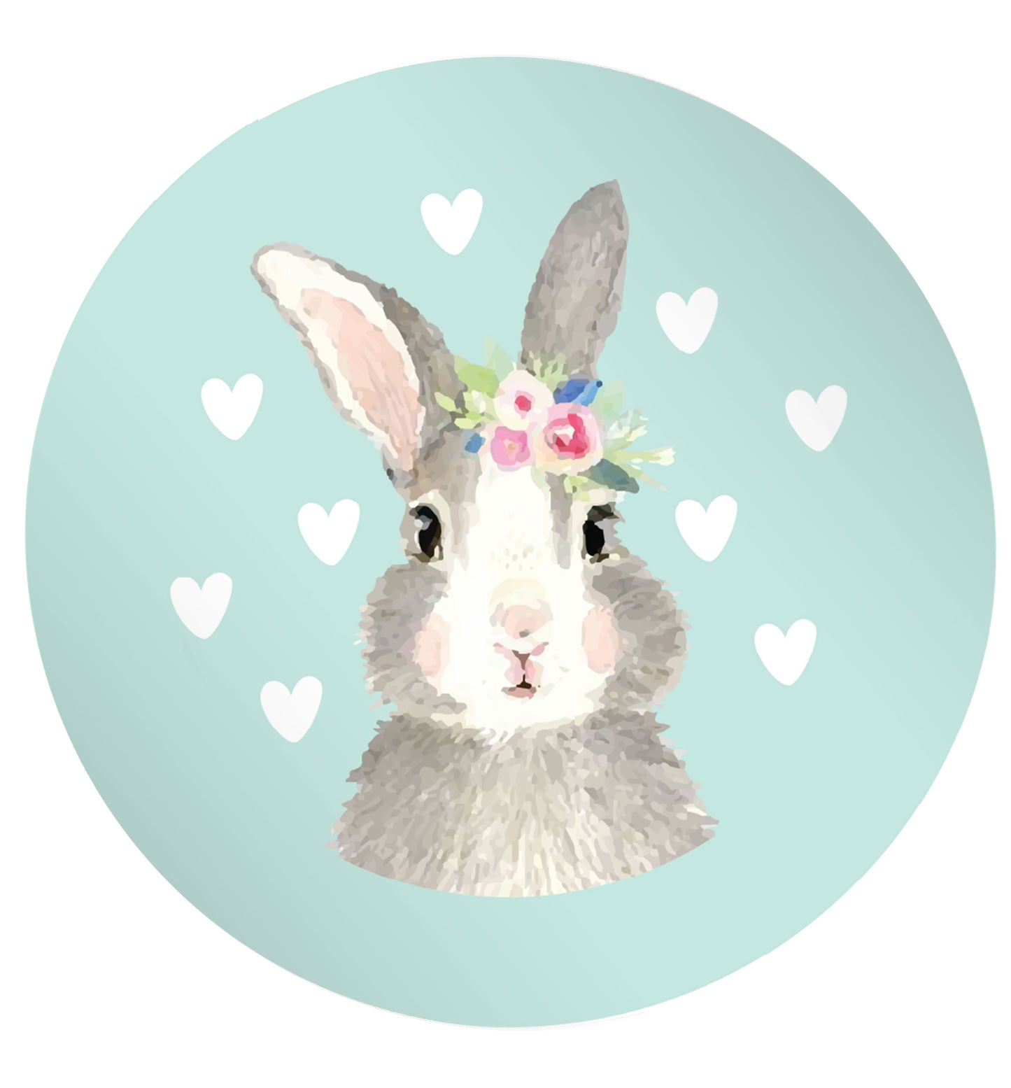 Gorgeous watercolour print for any bunny lover! Perfect for Easter and spring!  Watercolour bunny rabbit 24 @ 45mm matt circle stickers