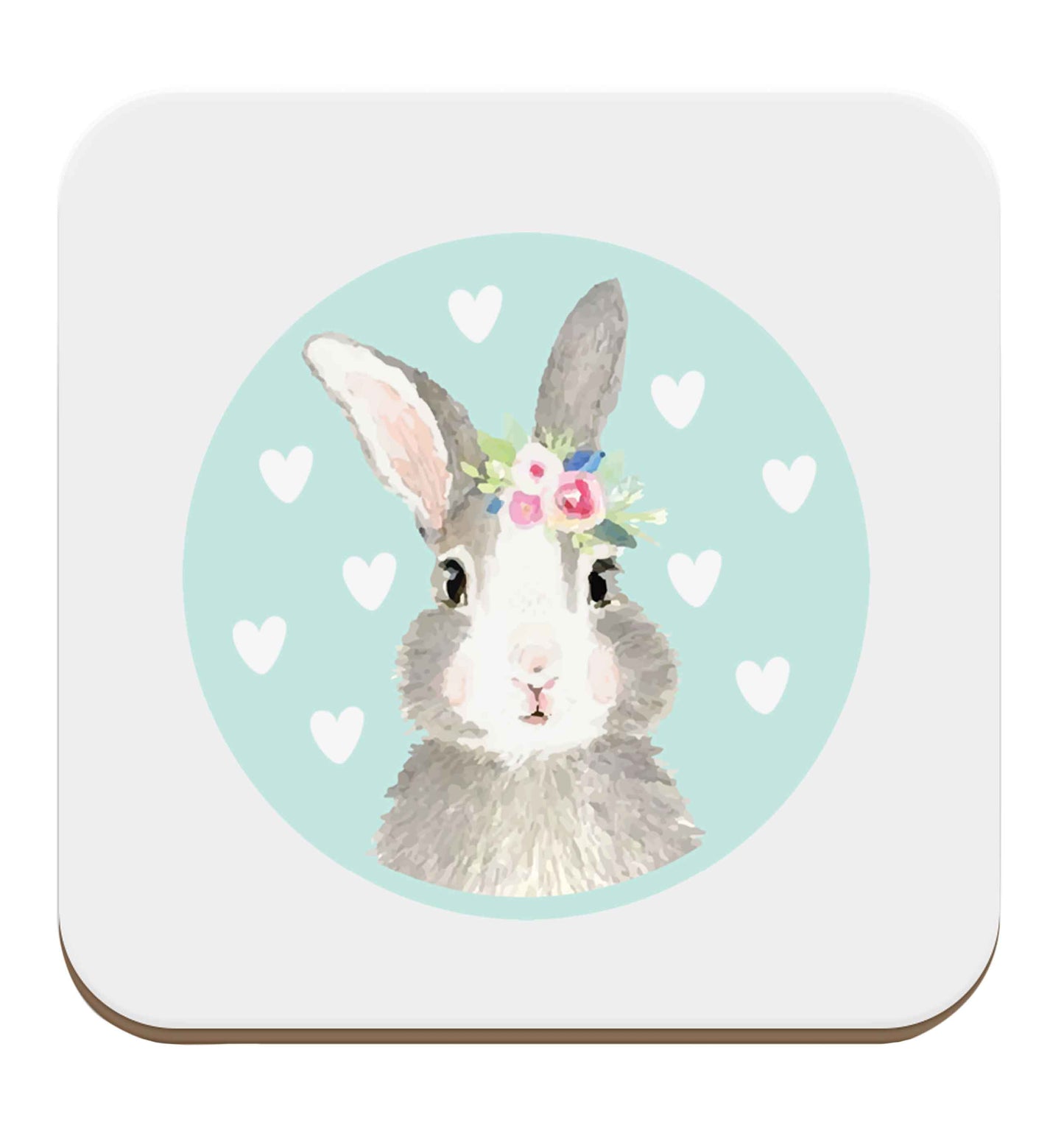 Gorgeous watercolour print for any bunny lover! Perfect for Easter and spring!  Watercolour bunny rabbit set of four coasters
