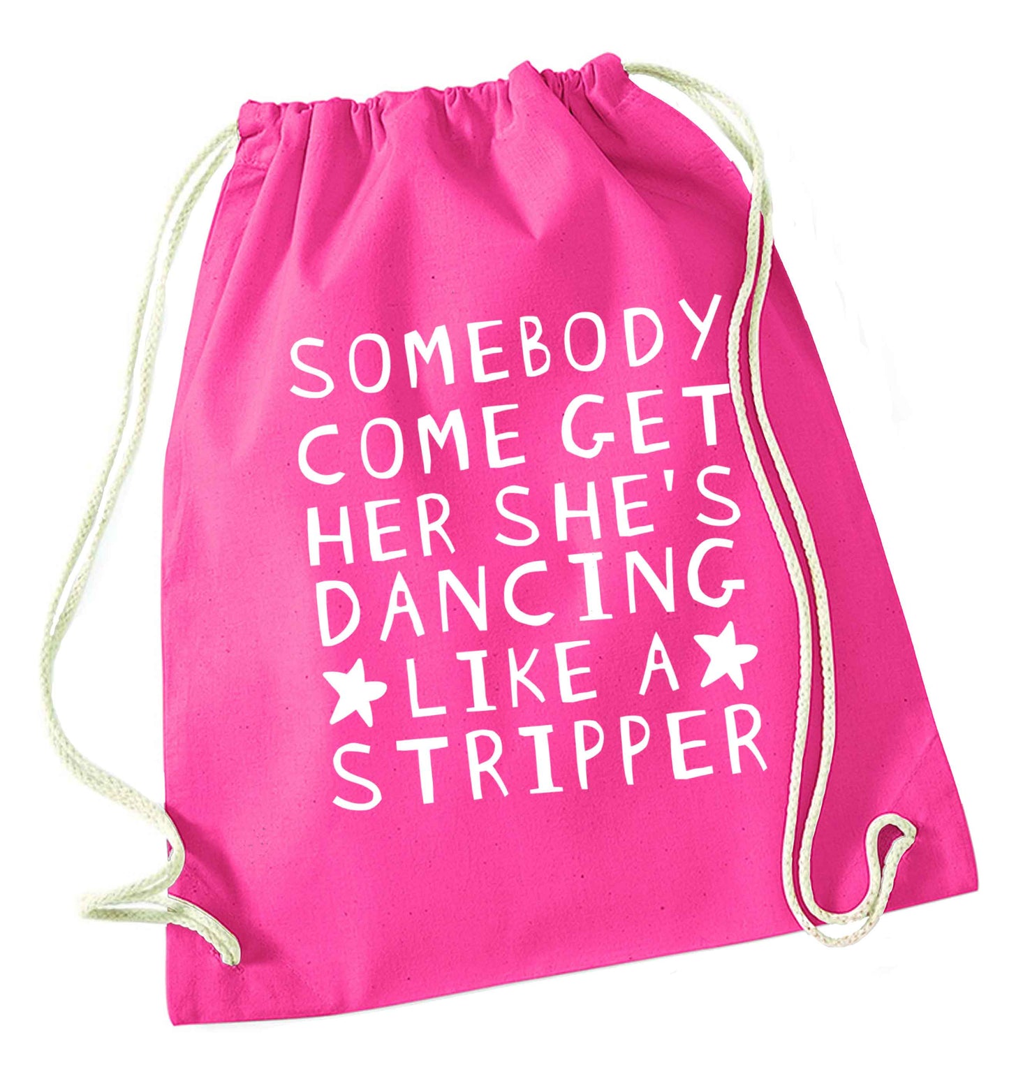 Gen Z funny viral meme  pink drawstring bag