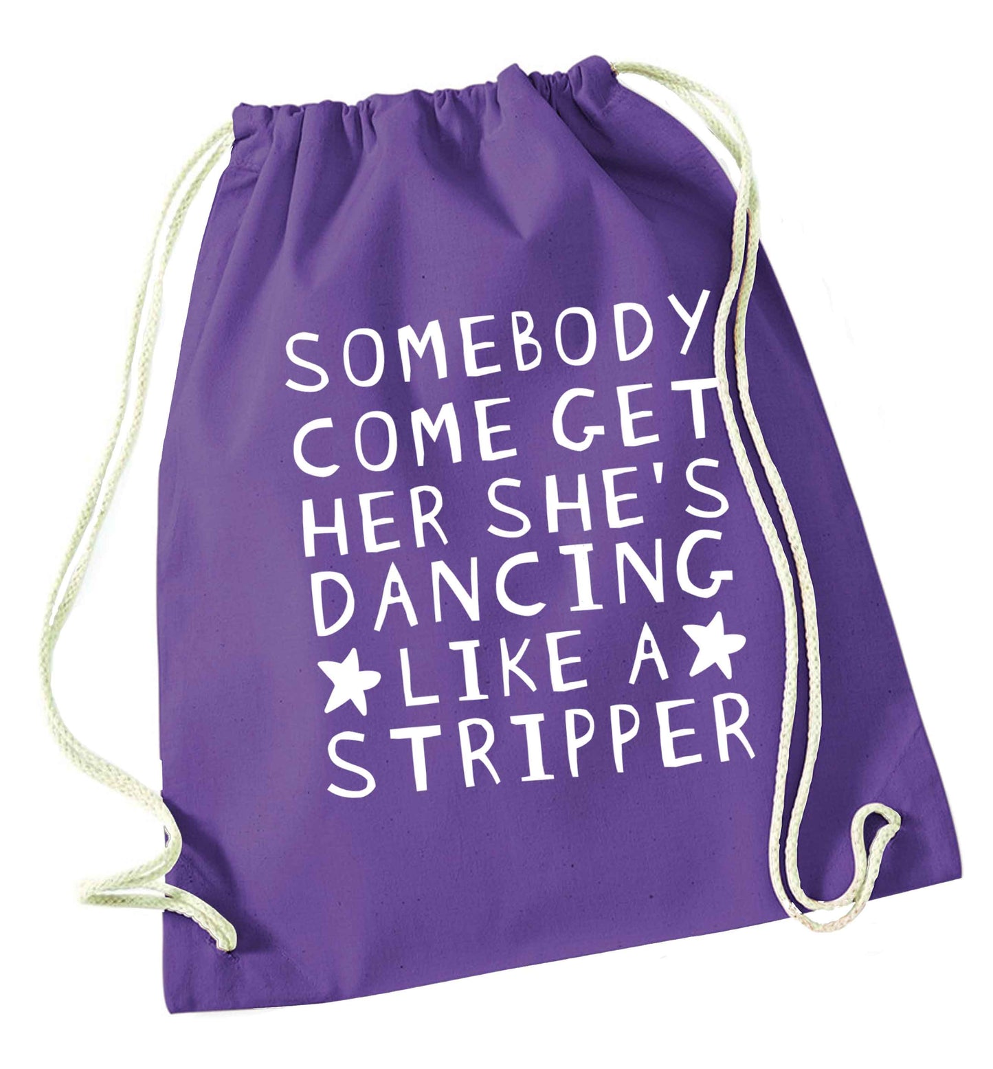 Gen Z funny viral meme  purple drawstring bag