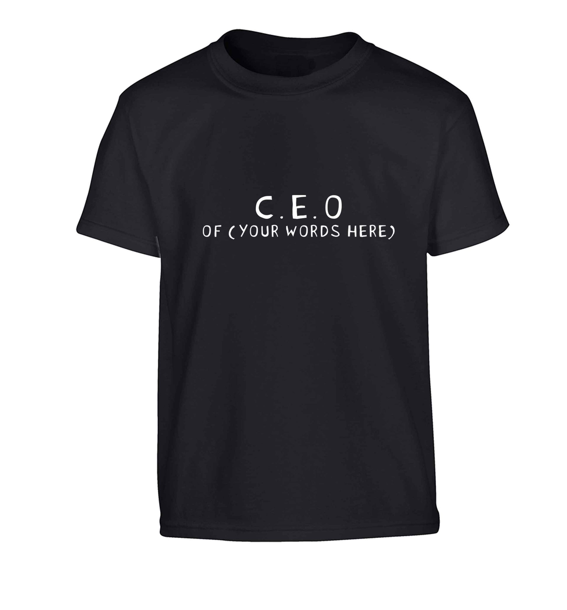 What are you president of? Personalise it here!  Children's black Tshirt 12-13 Years