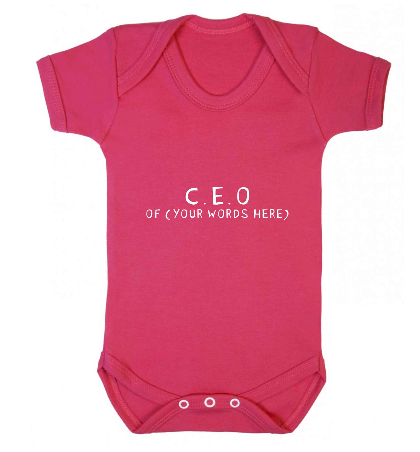 What are you president of? Personalise it here!  baby vest dark pink 18-24 months