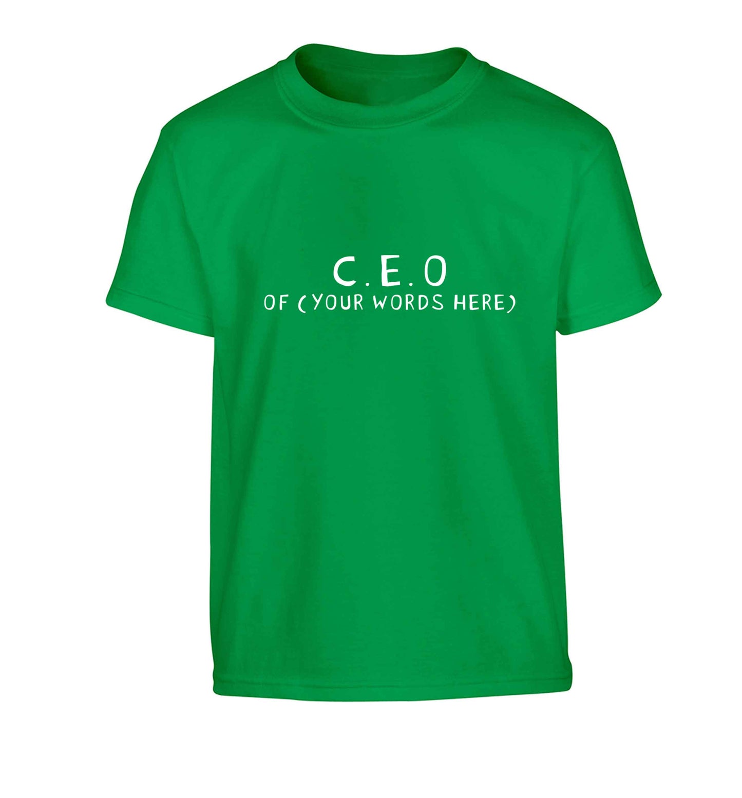 What are you president of? Personalise it here!  Children's green Tshirt 12-13 Years