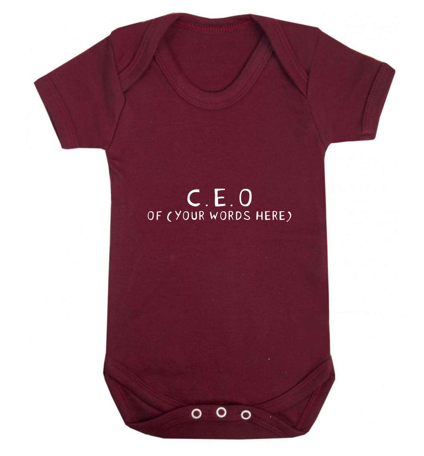 What are you president of? Personalise it here!  baby vest maroon 18-24 months