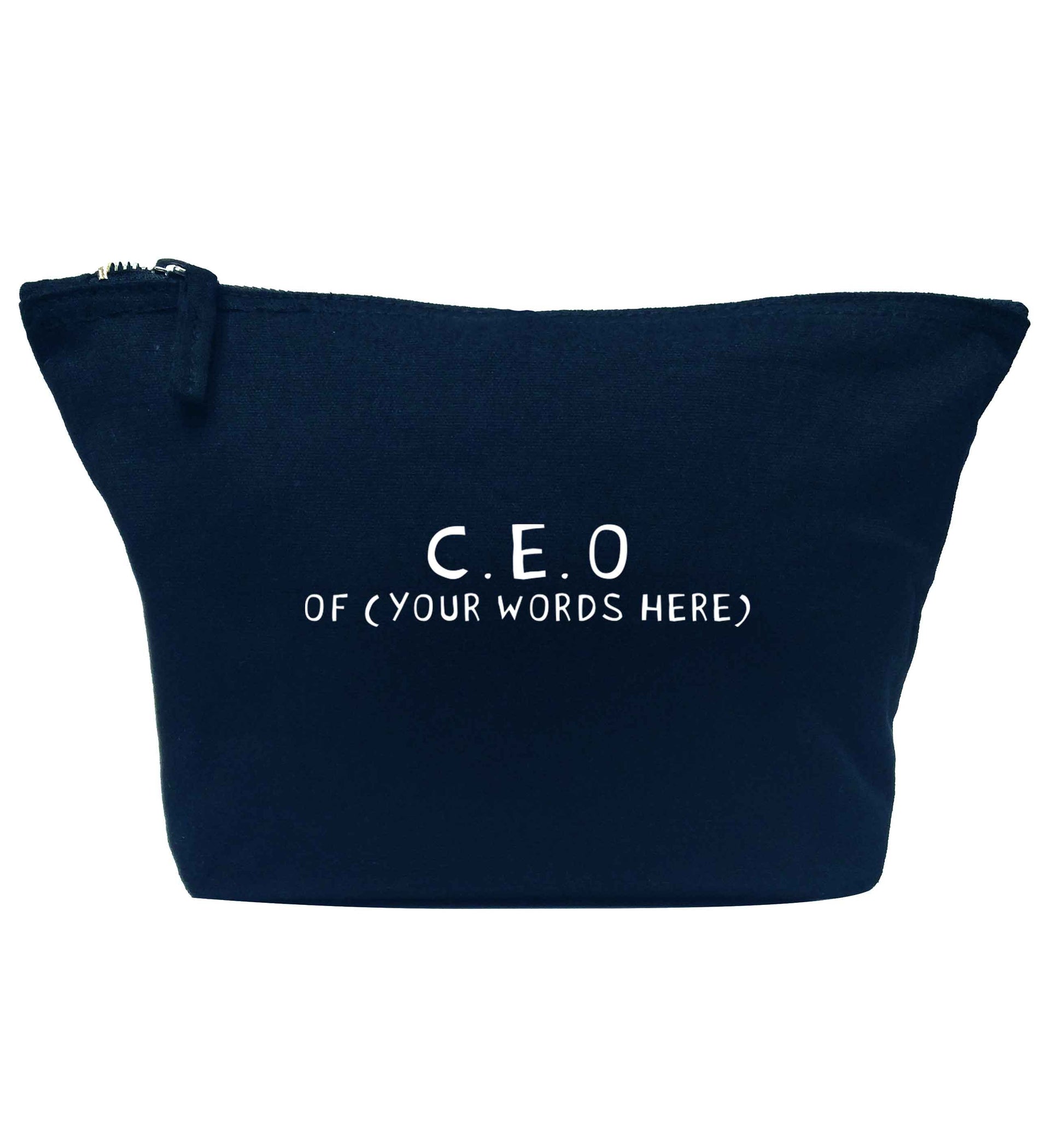 What are you president of? Personalise it here!  navy makeup bag