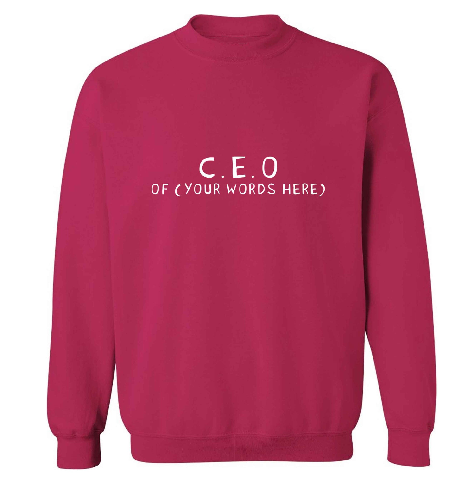 What are you president of? Personalise it here!  adult's unisex pink sweater 2XL
