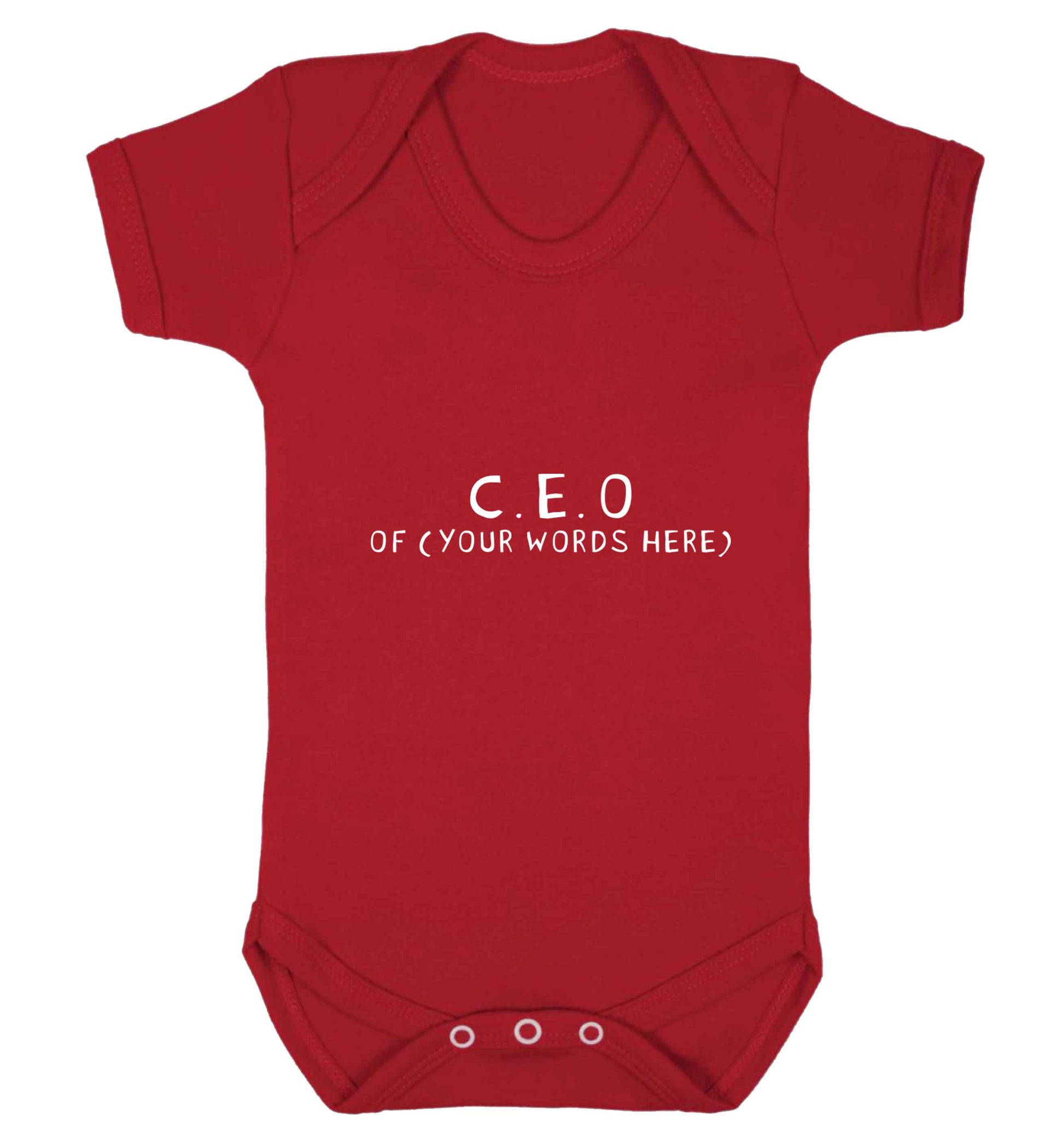 What are you president of? Personalise it here!  baby vest red 18-24 months
