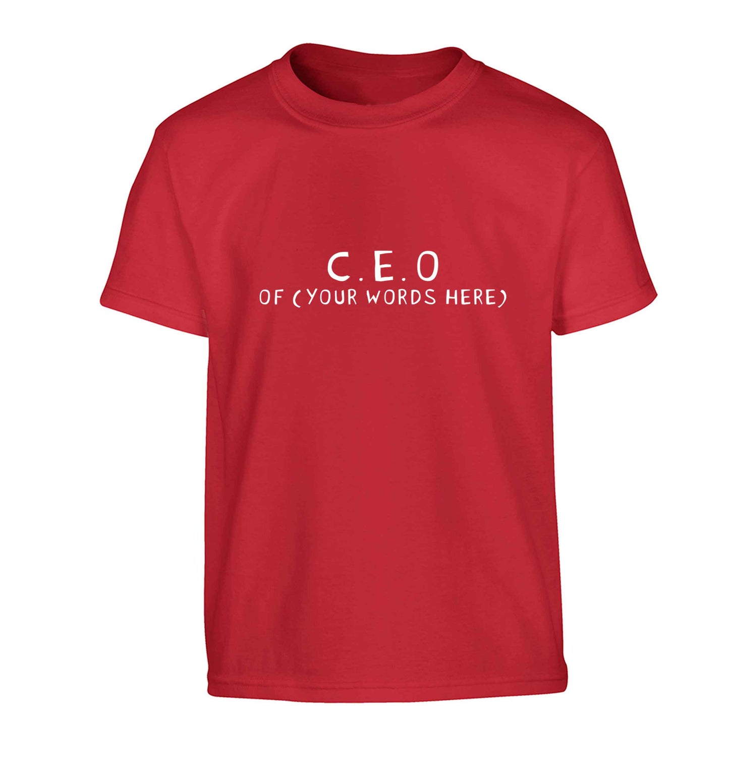 What are you president of? Personalise it here!  Children's red Tshirt 12-13 Years