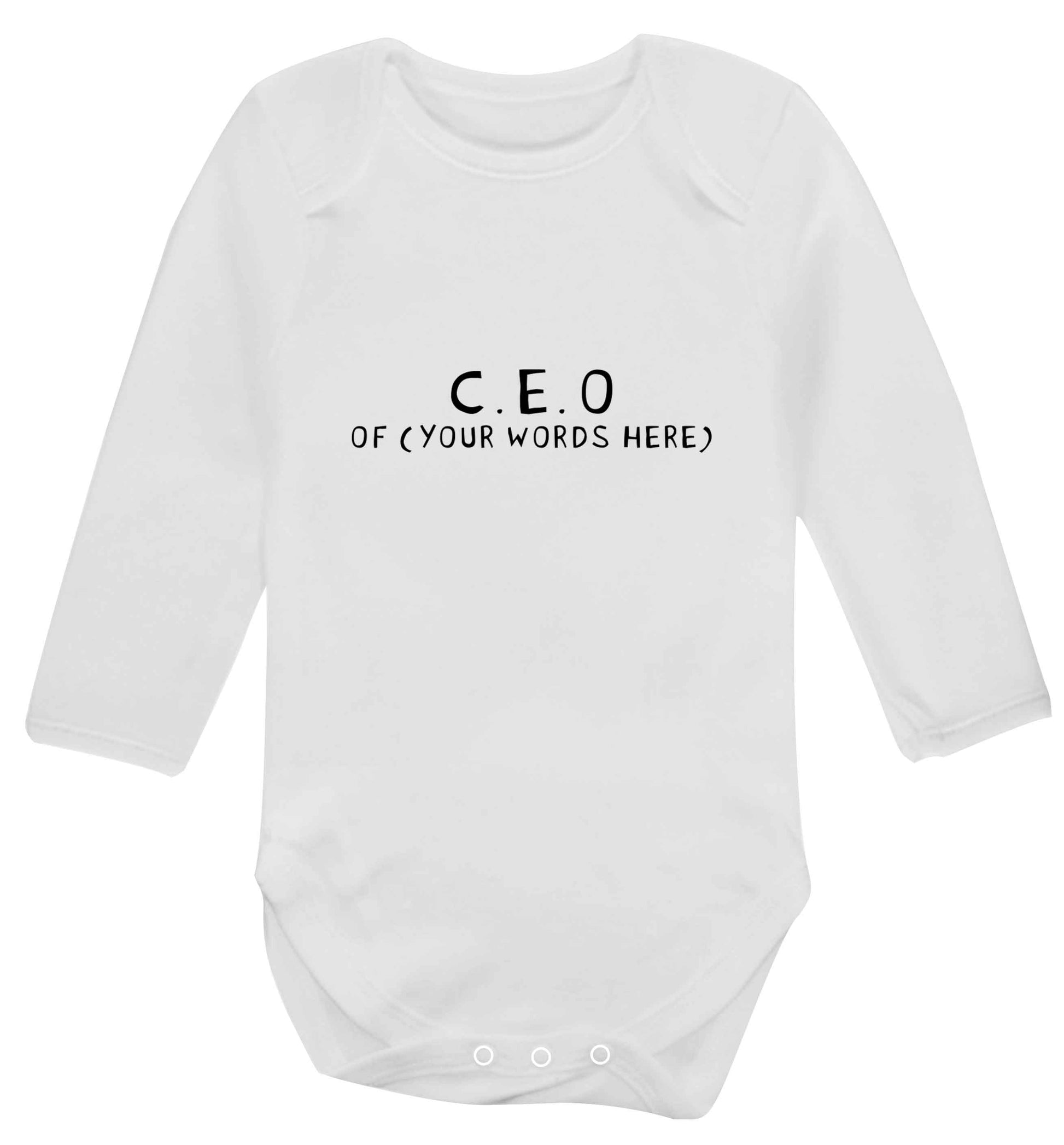 What are you president of? Personalise it here!  baby vest long sleeved white 6-12 months