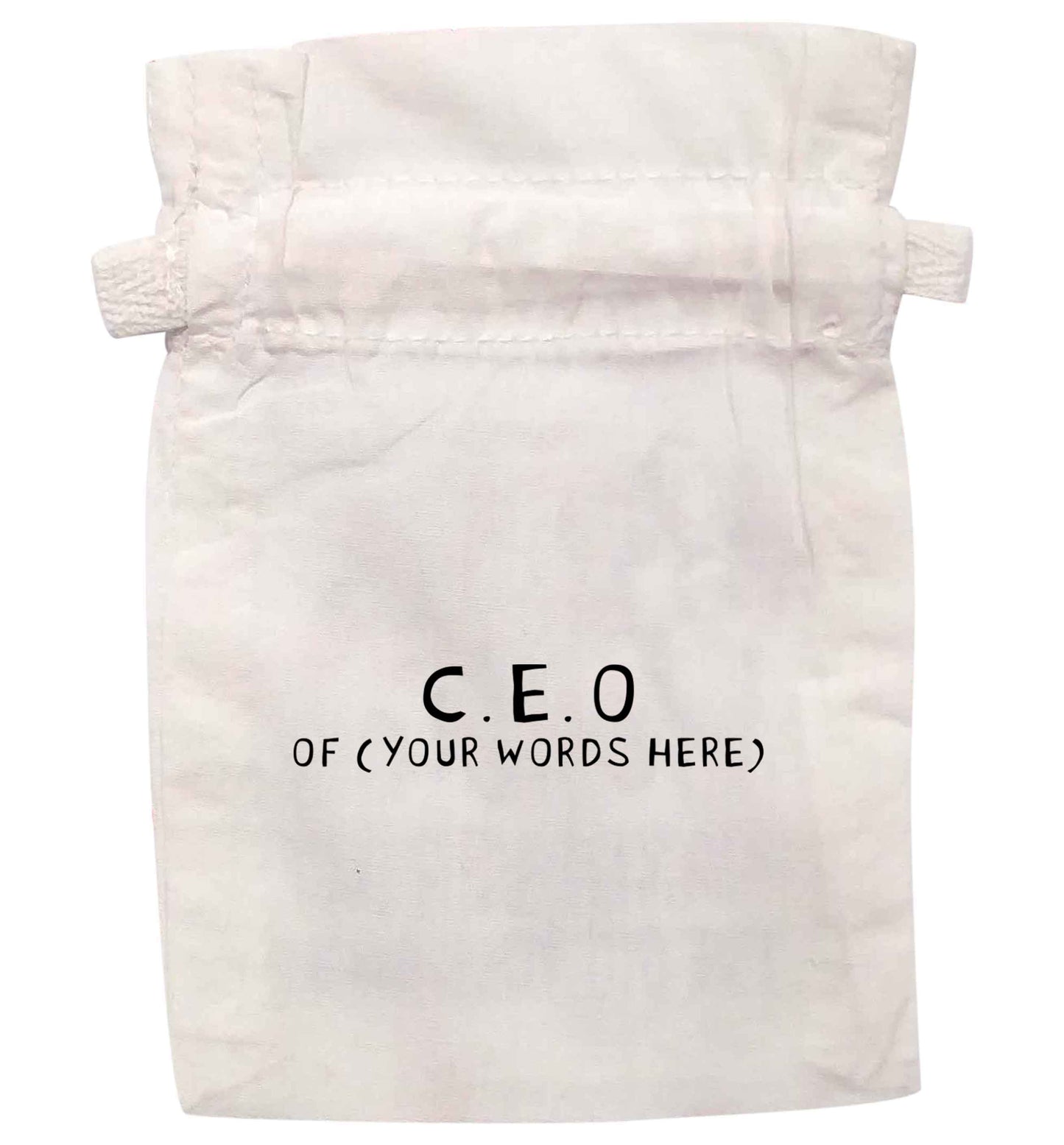 Personalised CEO of... | XS - L | Pouch / Drawstring bag / Sack | Organic Cotton | Bulk discounts available!