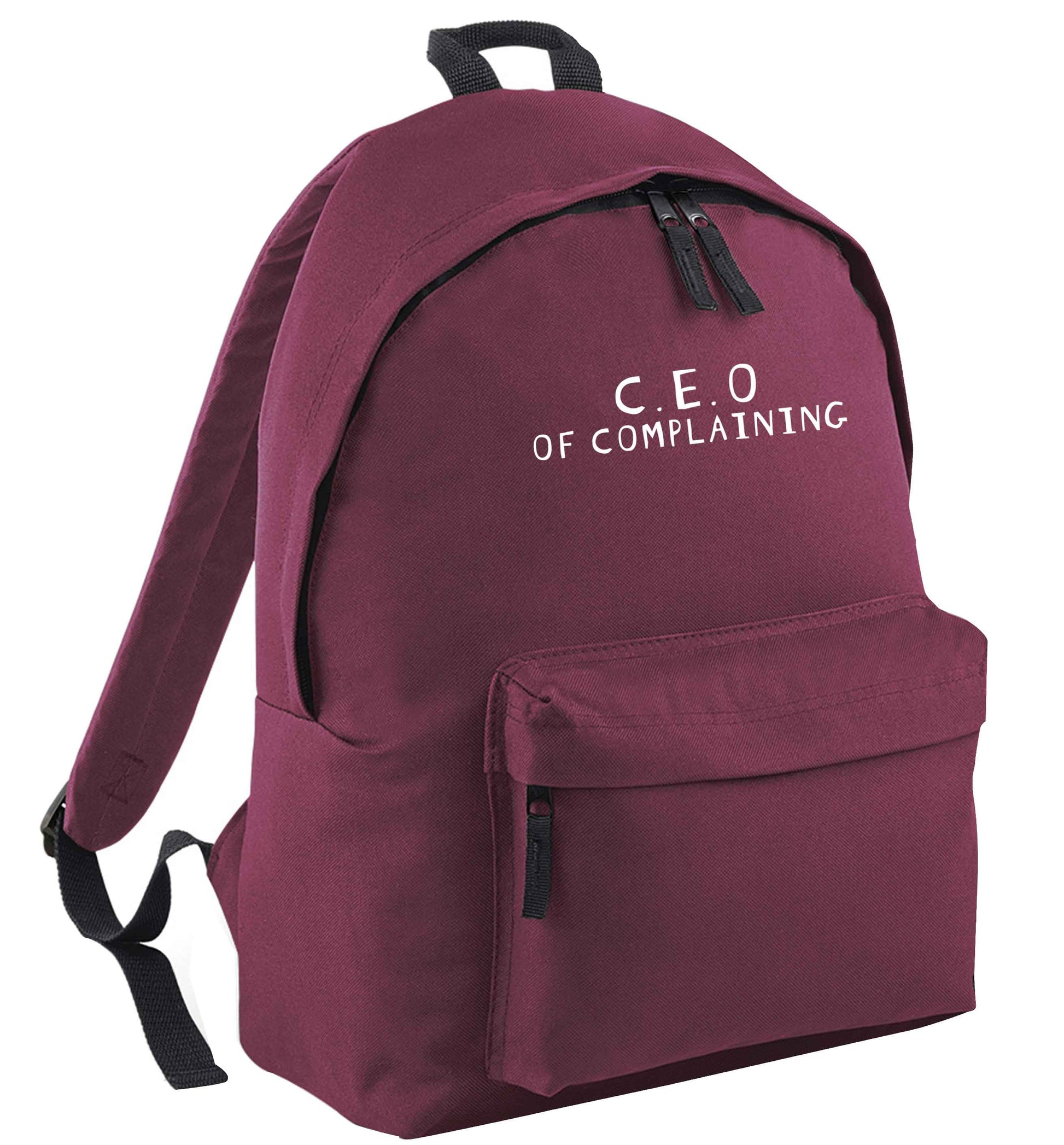 Excuse me can I talk to your manager? Know someone who just loves to complain? We think we might have the perfect gift for you!  maroon adults backpack