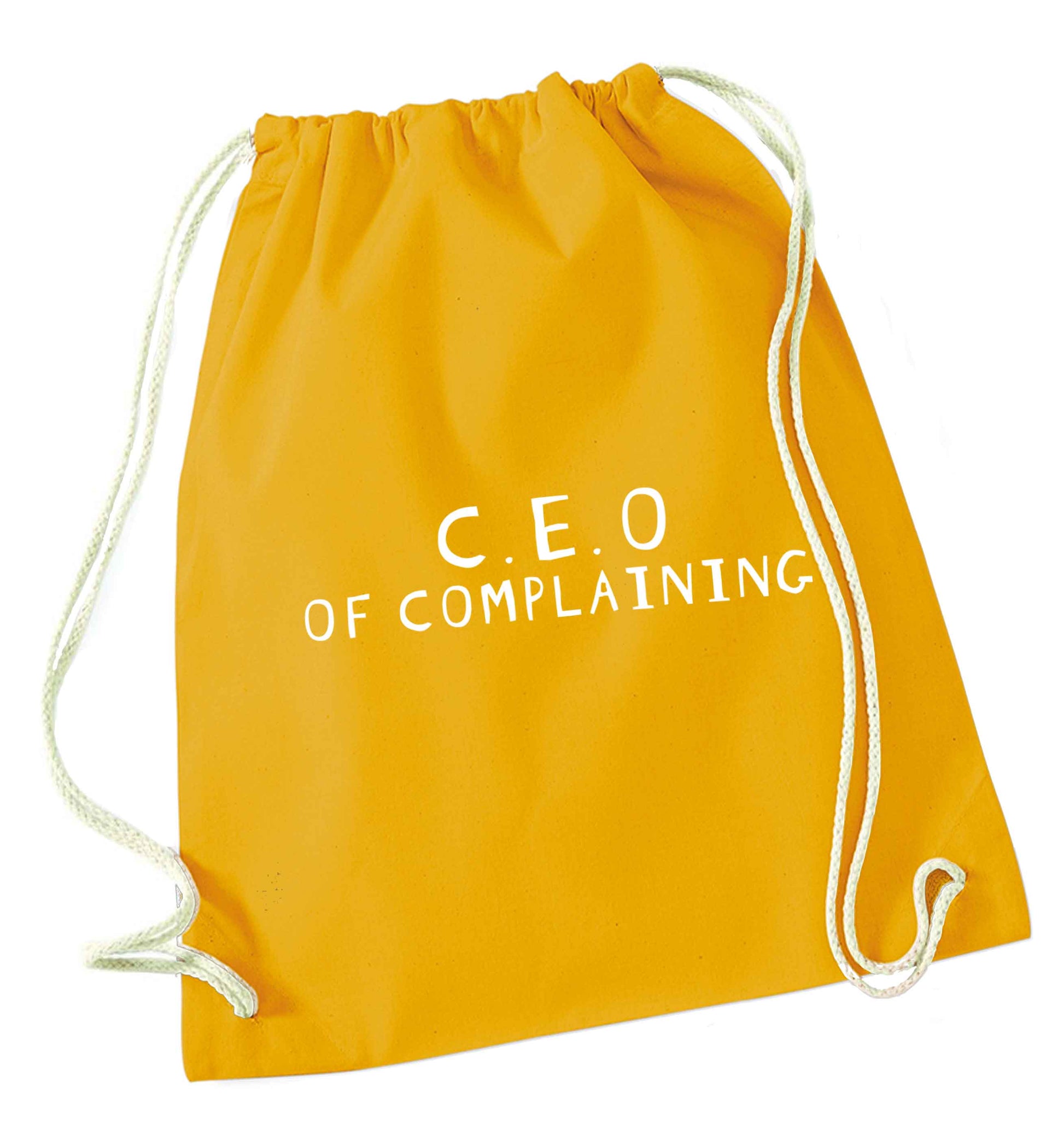 Excuse me can I talk to your manager? Know someone who just loves to complain? We think we might have the perfect gift for you!  mustard drawstring bag