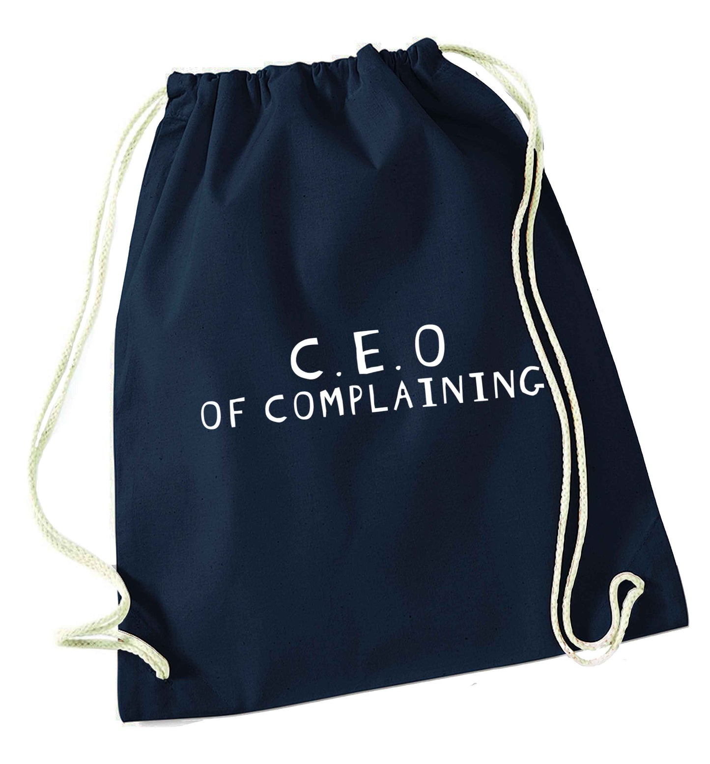 Excuse me can I talk to your manager? Know someone who just loves to complain? We think we might have the perfect gift for you!  navy drawstring bag