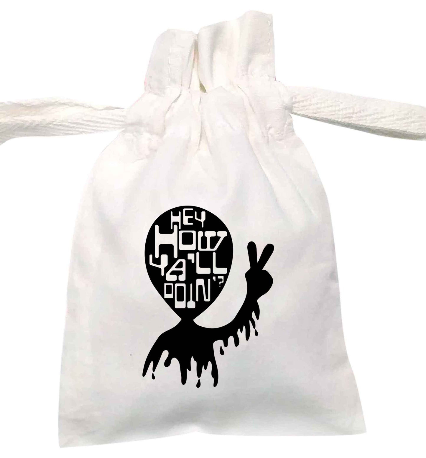 Hey, how ya'll doin'? | XS - L | Pouch / Drawstring bag / Sack | Organic Cotton | Bulk discounts available!