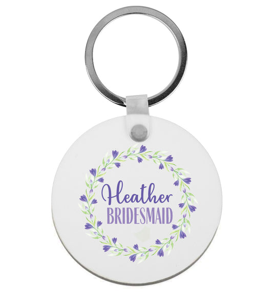 Perfect wedding guest favours or hen party gifts! Personalised bridal floral wreath designs, any name, any role! | Keyring