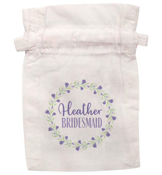 Personalised any name any role bridal purple wreath  | XS - L | Pouch / Drawstring bag / Sack | Organic Cotton | Bulk discounts available!