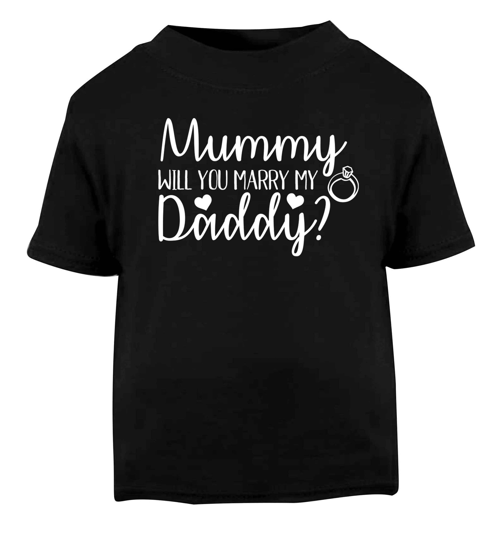 Looking for a unique way to pop the question? Why not let your kids do it!  Black baby toddler Tshirt 2 years