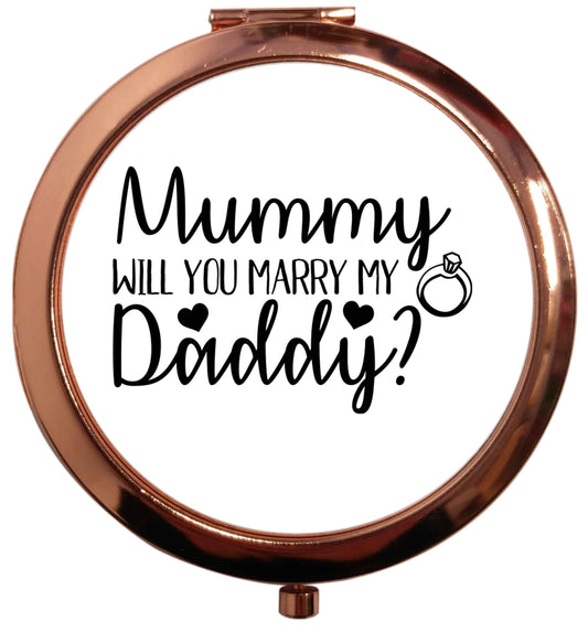 Looking for a unique way to pop the question? Why not let your kids do it!  rose gold circle pocket mirror