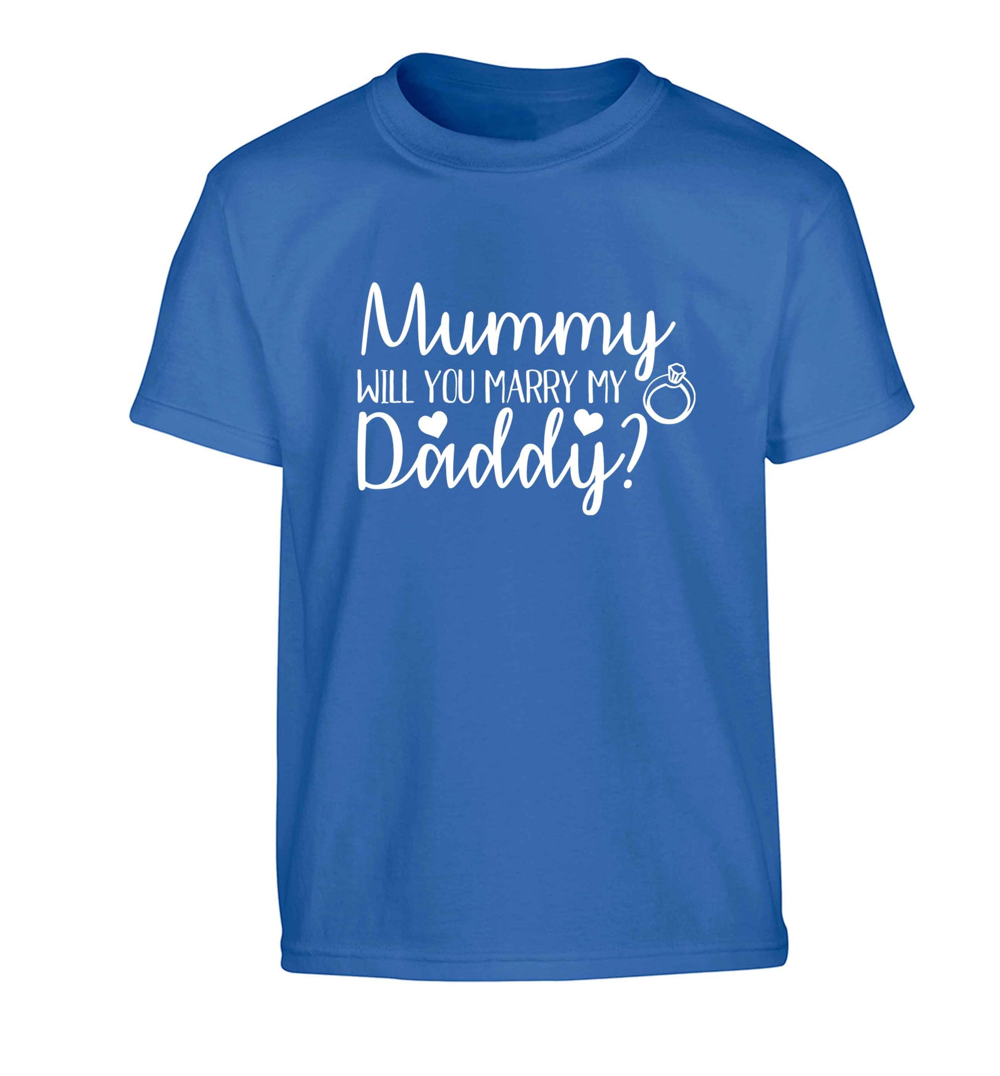 Looking for a unique way to pop the question? Why not let your kids do it!  Children's blue Tshirt 12-13 Years
