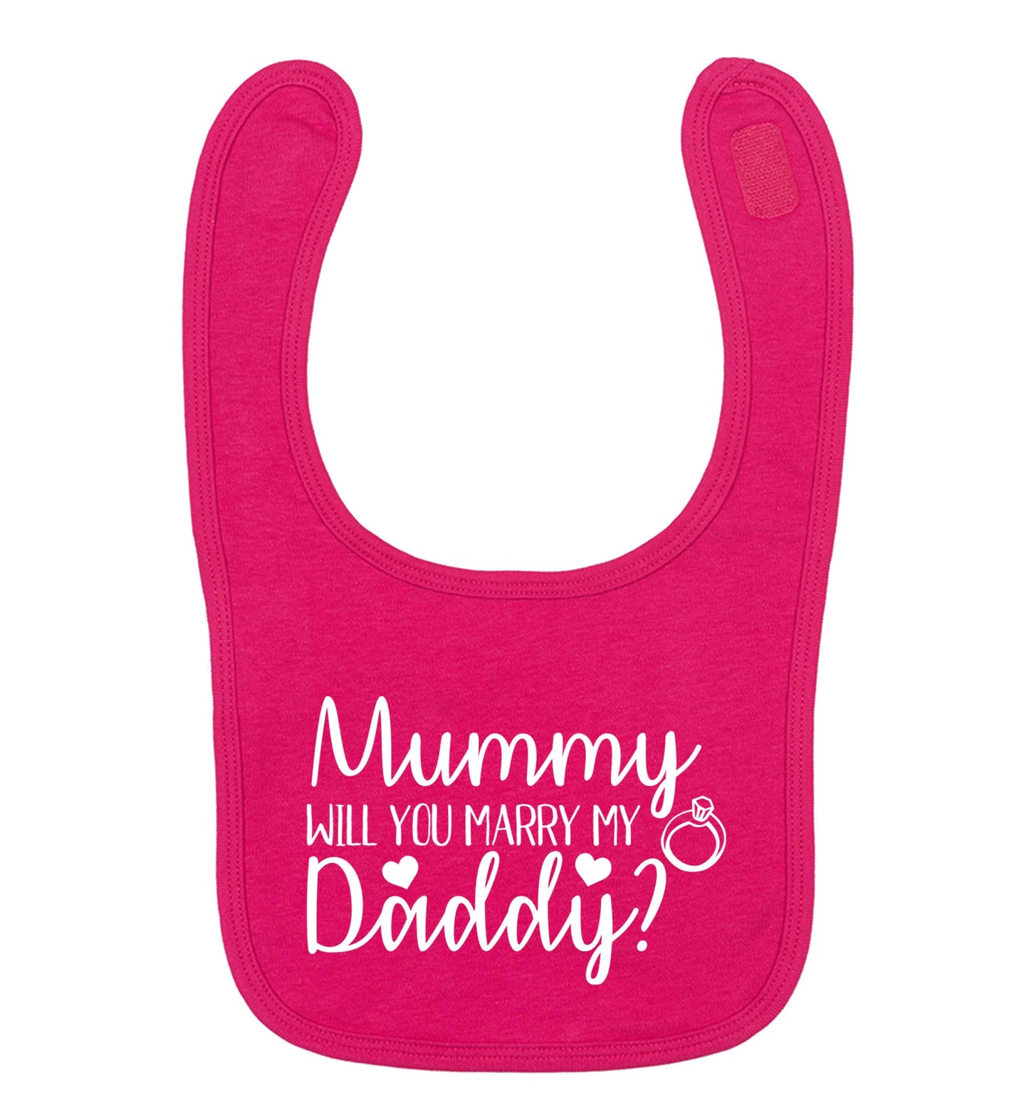 Looking for a unique way to pop the question? Why not let your kids do it!  dark pink baby bib