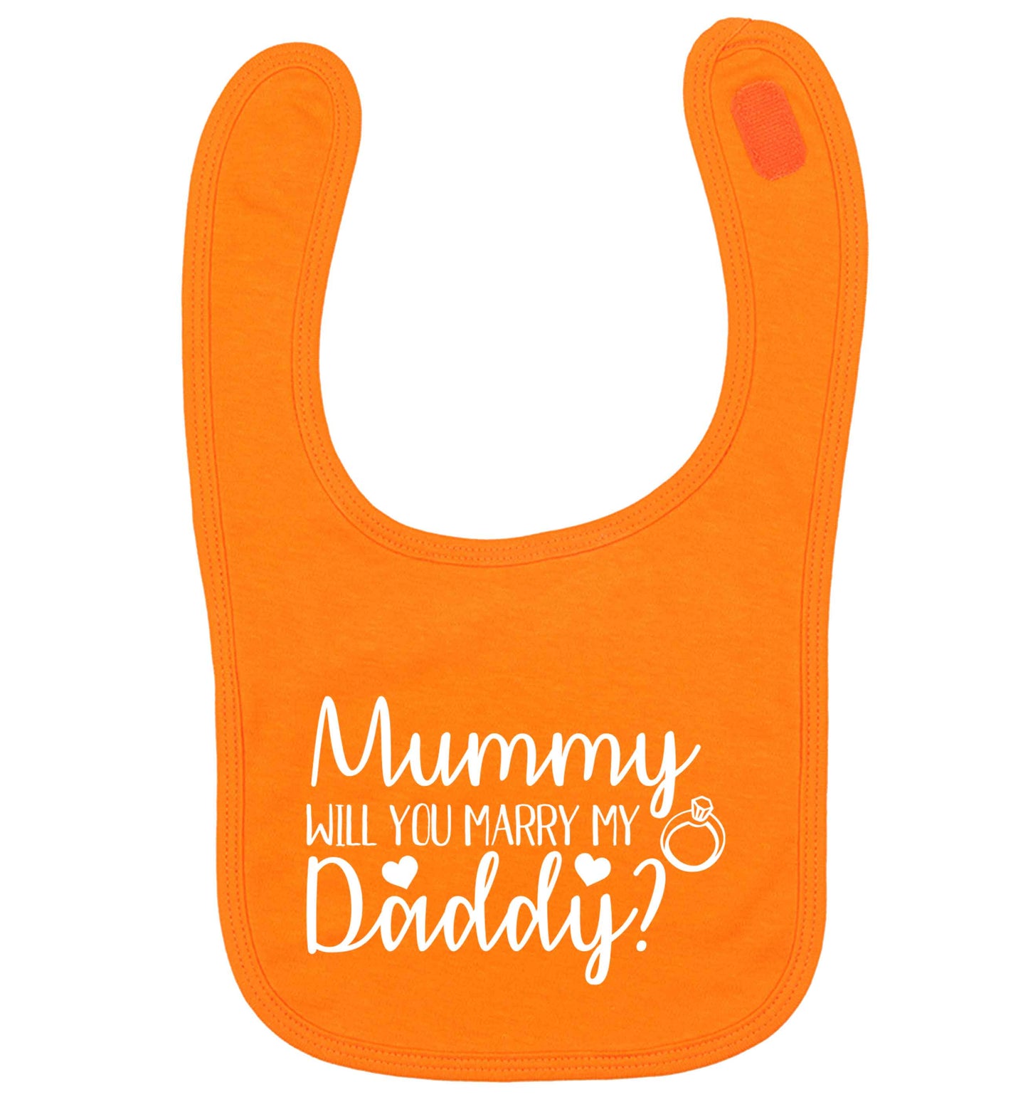 Looking for a unique way to pop the question? Why not let your kids do it!  orange baby bib