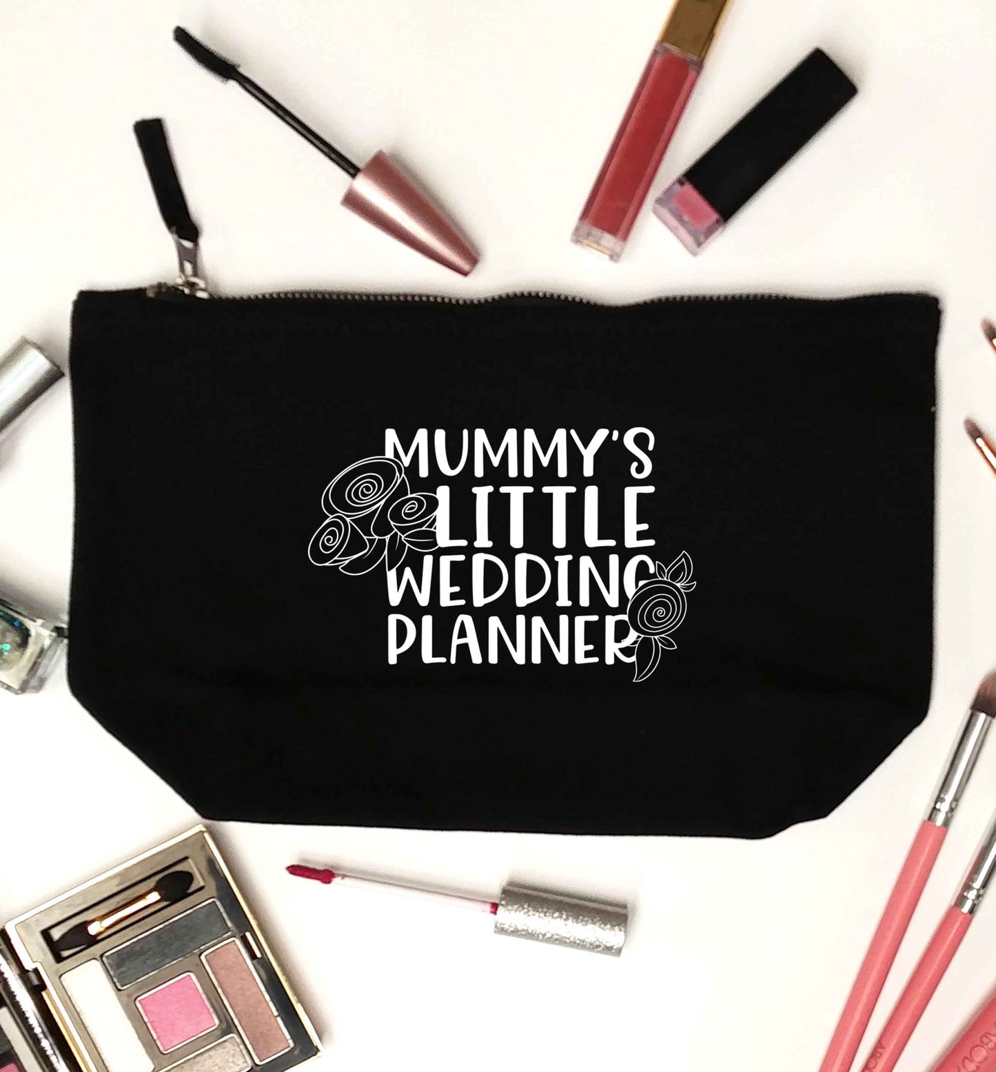 adorable wedding themed gifts for your mini wedding planner! black makeup bag