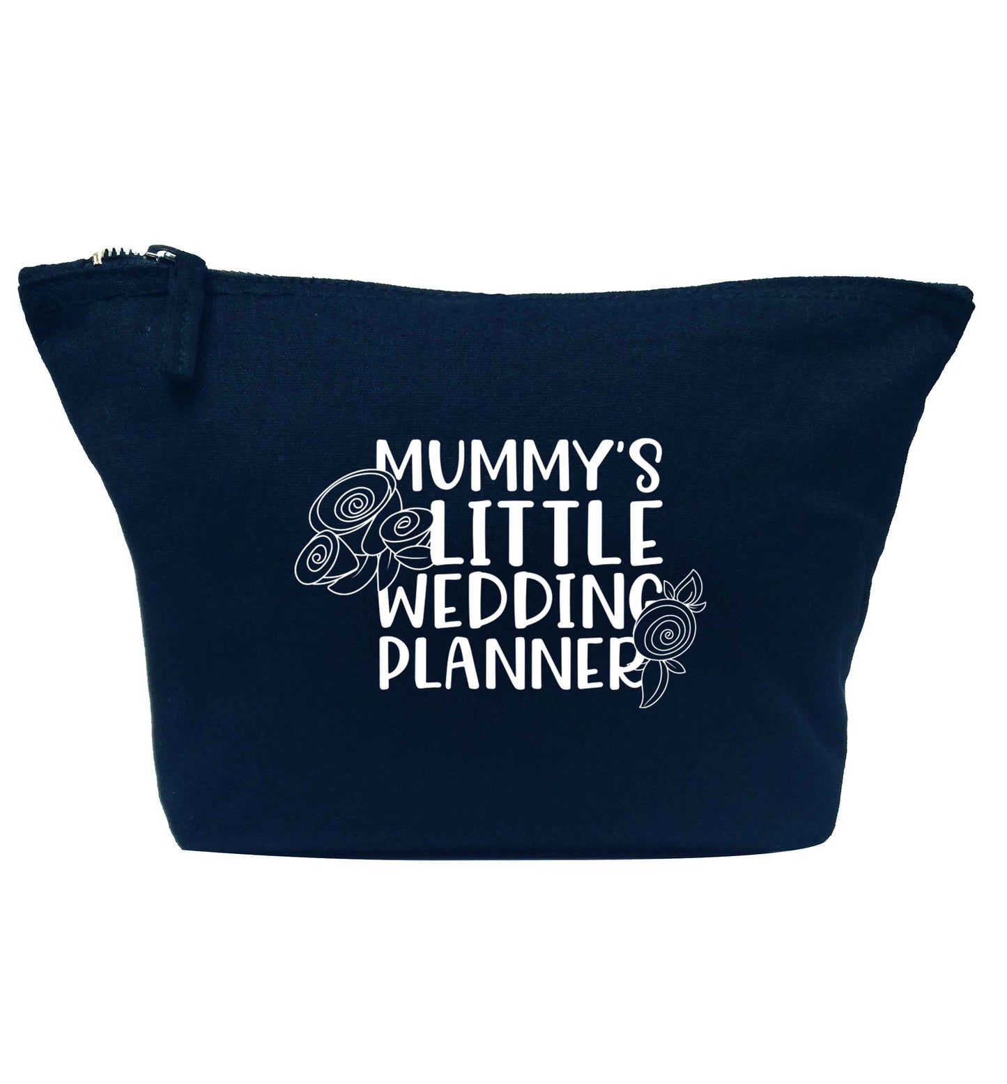 adorable wedding themed gifts for your mini wedding planner! navy makeup bag