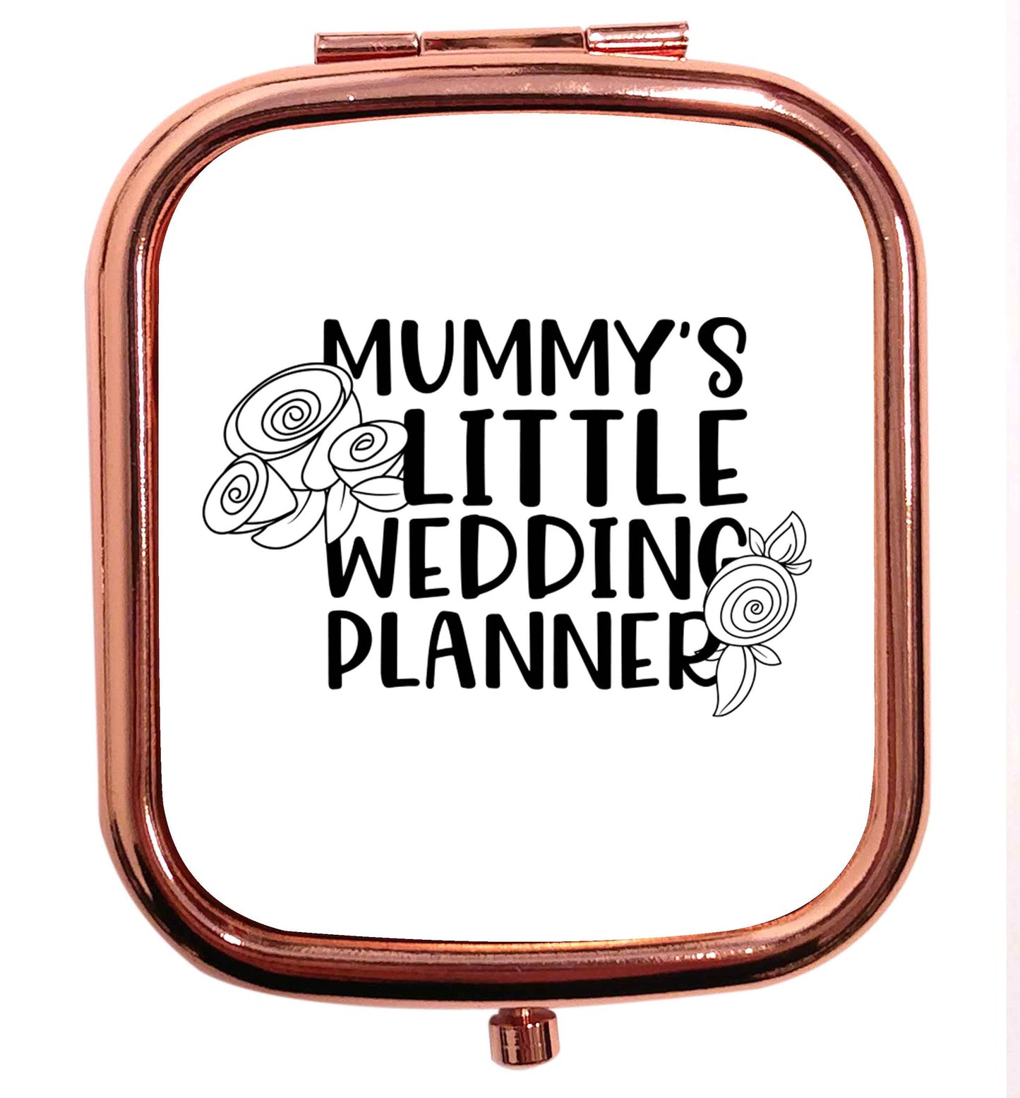 adorable wedding themed gifts for your mini wedding planner! rose gold square pocket mirror