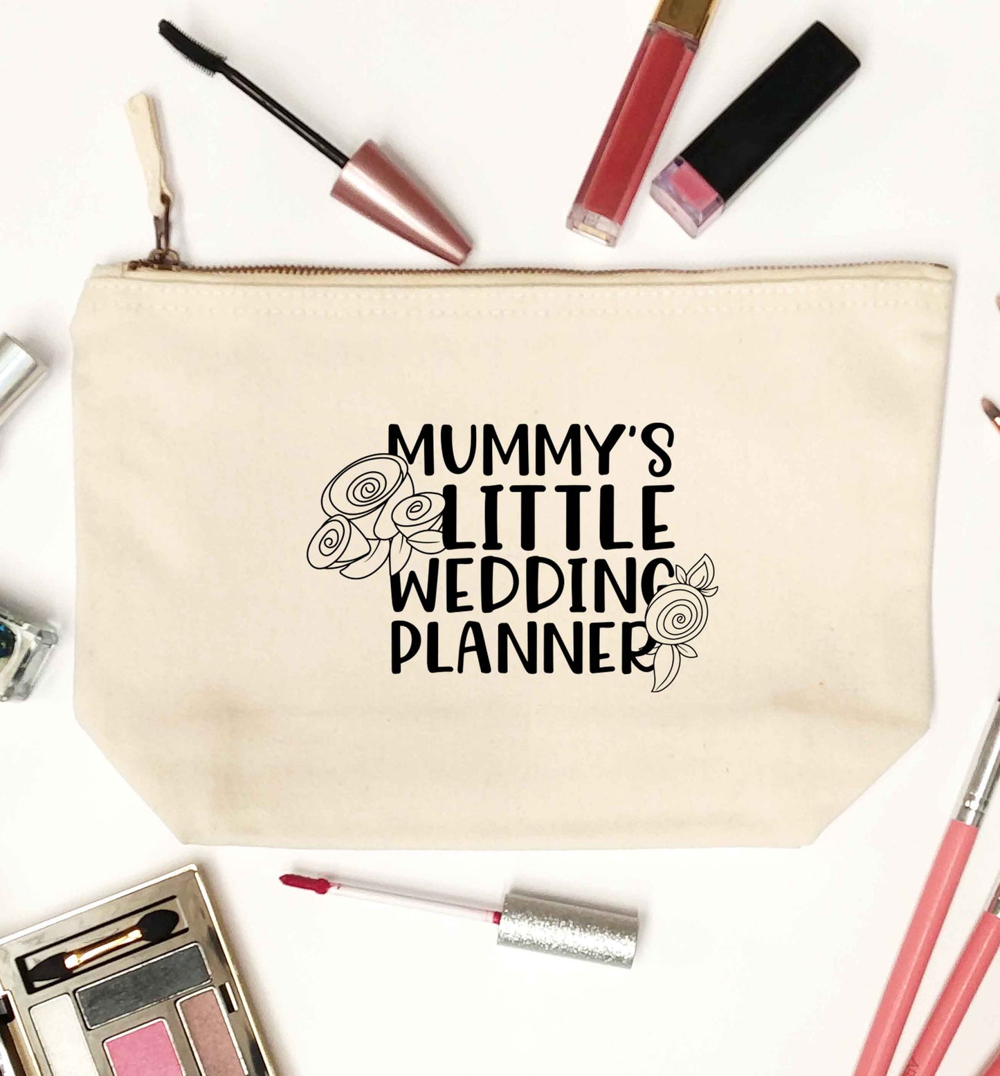 adorable wedding themed gifts for your mini wedding planner! natural makeup bag