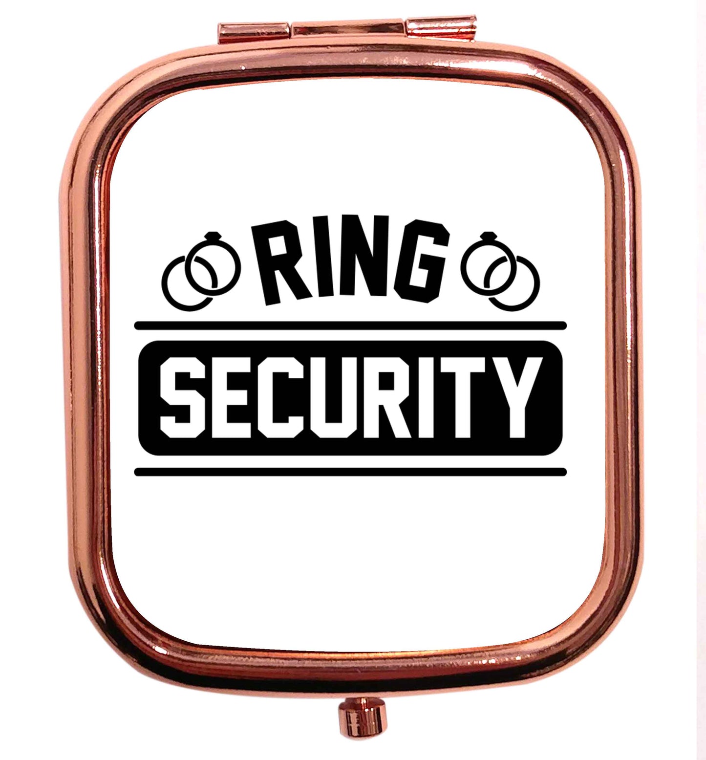 Perfect wedding guest favours or hen party gifts! Personalised bridal floral wreath designs, any name, any role! rose gold square pocket mirror