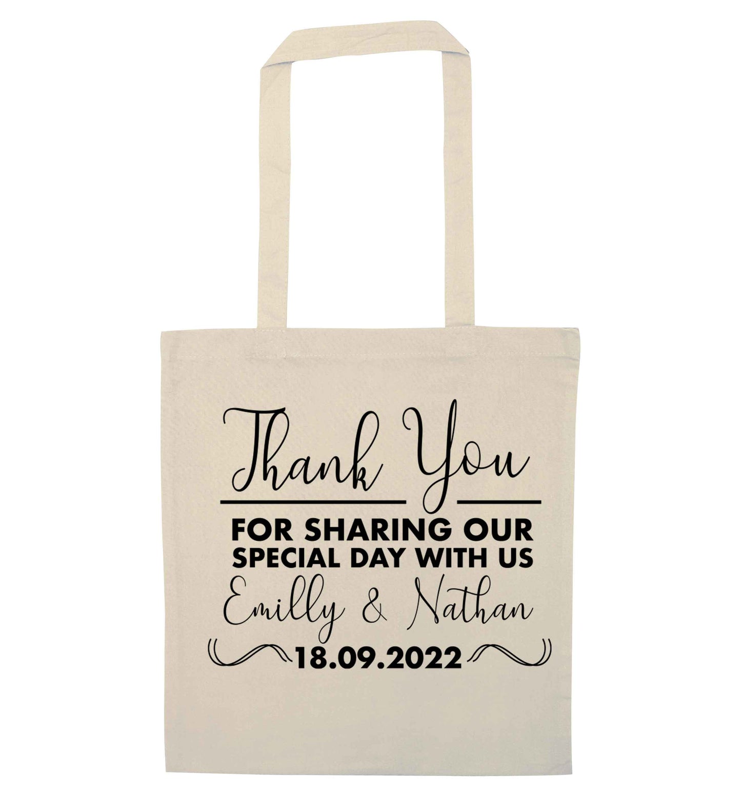 Gorgeous personalised and customisable wedding favour gifts! natural tote bag