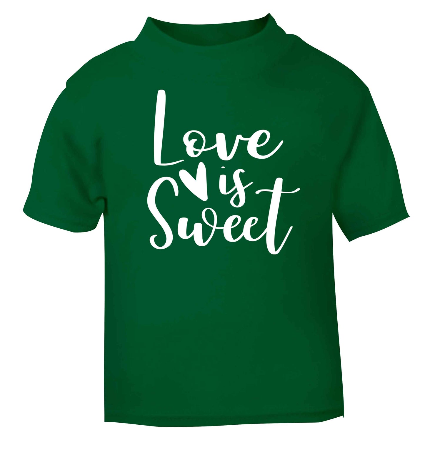 Love really does make the world go round! Ideal for weddings, valentines or just simply to show someone you love them!  green baby toddler Tshirt 2 Years