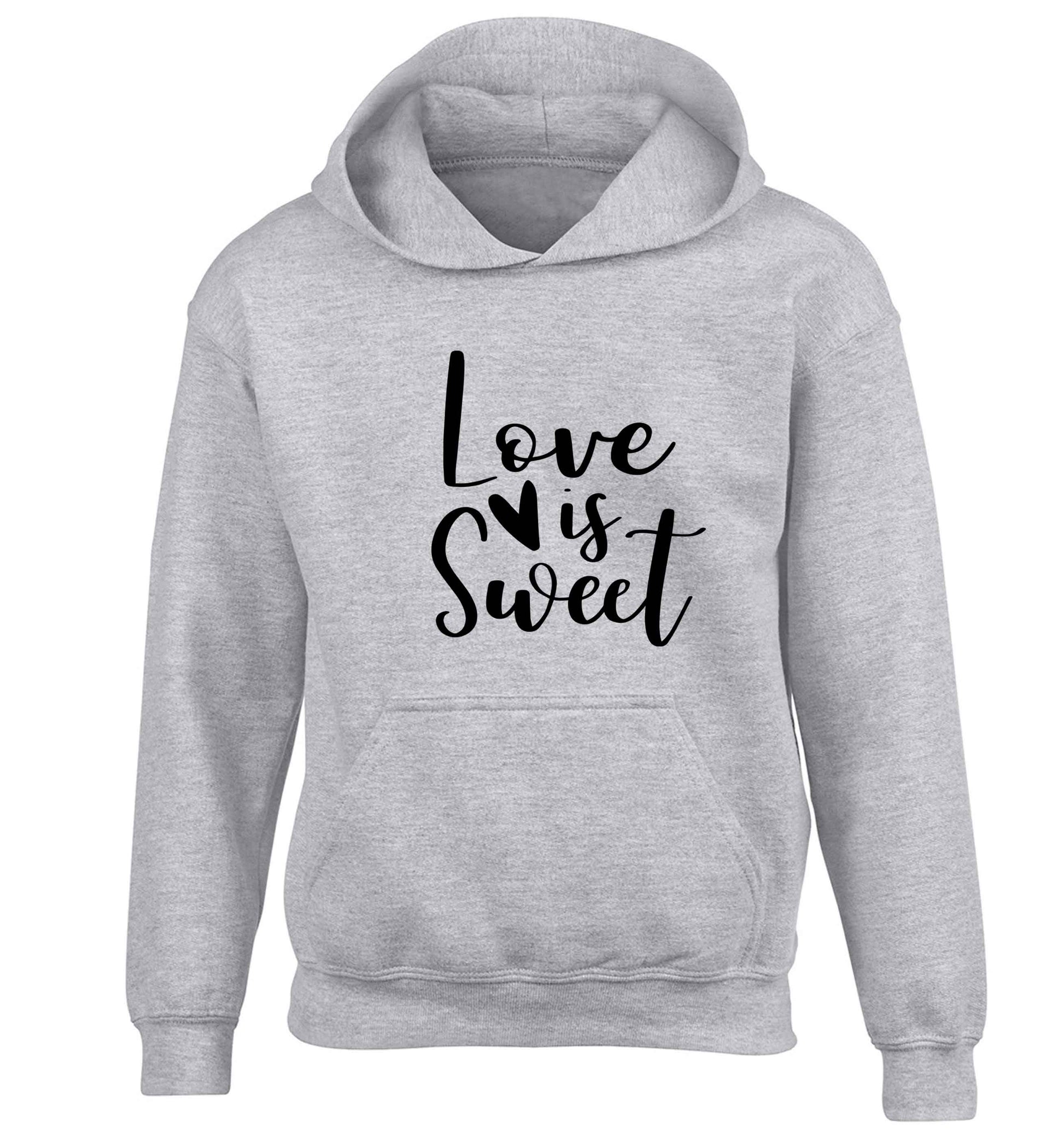 Love really does make the world go round! Ideal for weddings, valentines or just simply to show someone you love them!  children's grey hoodie 12-13 Years