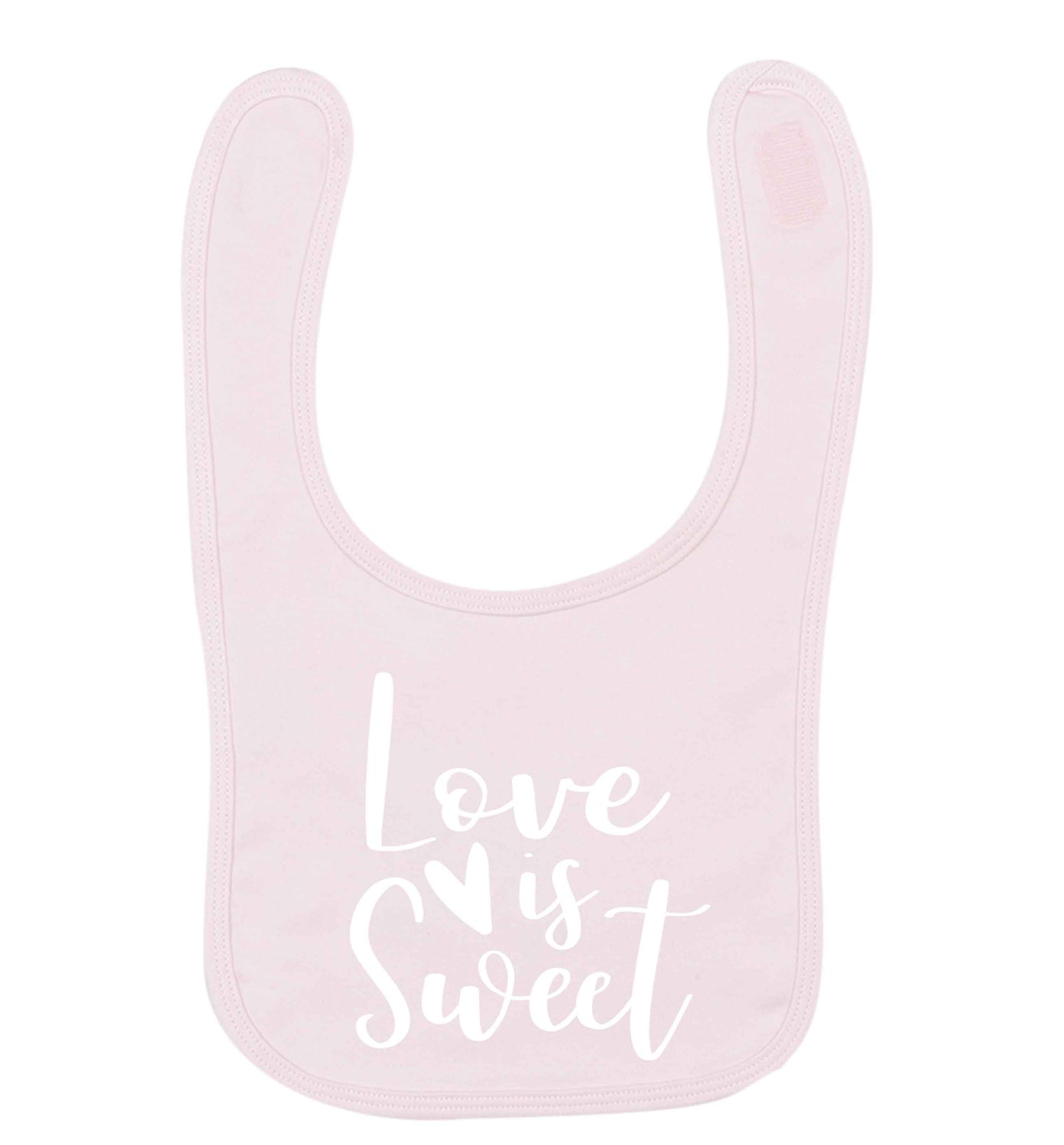 Love really does make the world go round! Ideal for weddings, valentines or just simply to show someone you love them!  pale pink baby bib