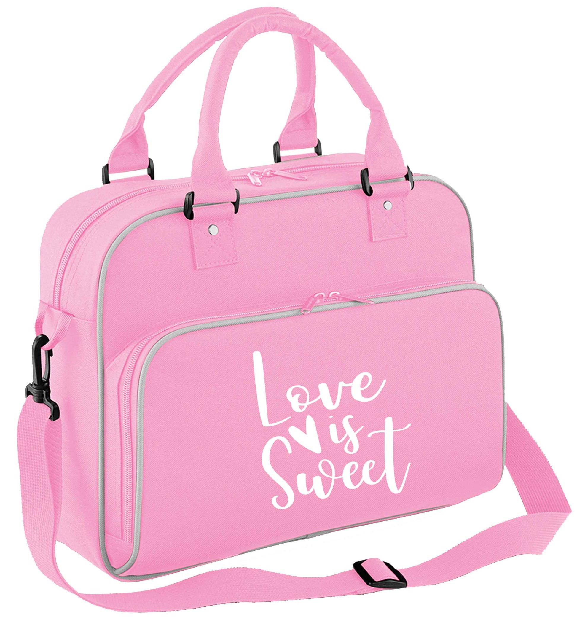 Love really does make the world go round! Ideal for weddings, valentines or just simply to show someone you love them!  children's dance bag baby pink