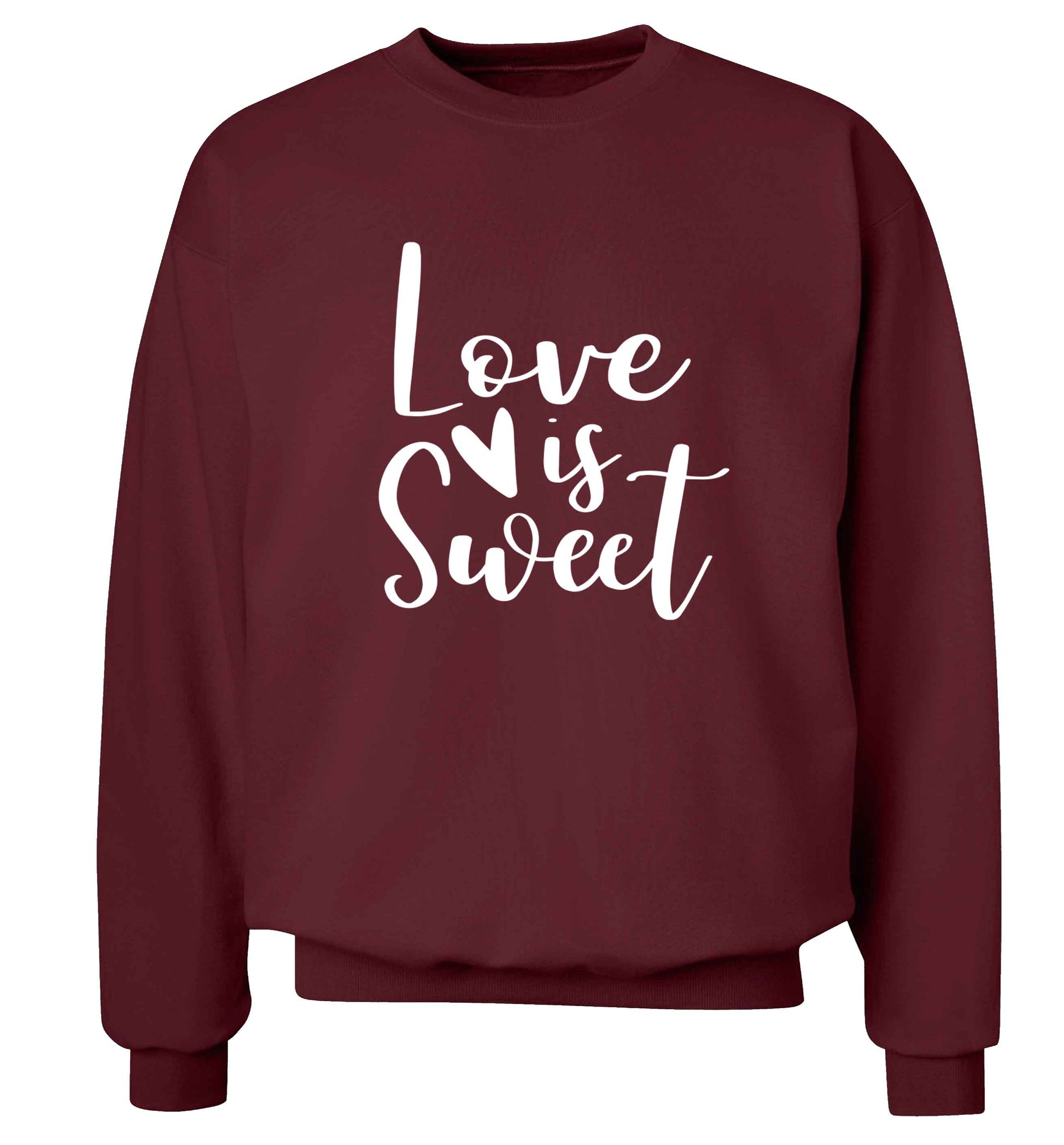 Love really does make the world go round! Ideal for weddings, valentines or just simply to show someone you love them!  adult's unisex maroon sweater 2XL