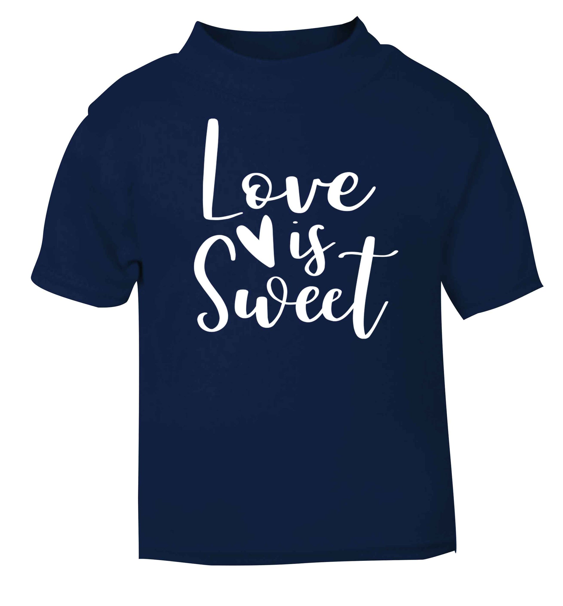 Love really does make the world go round! Ideal for weddings, valentines or just simply to show someone you love them!  navy baby toddler Tshirt 2 Years