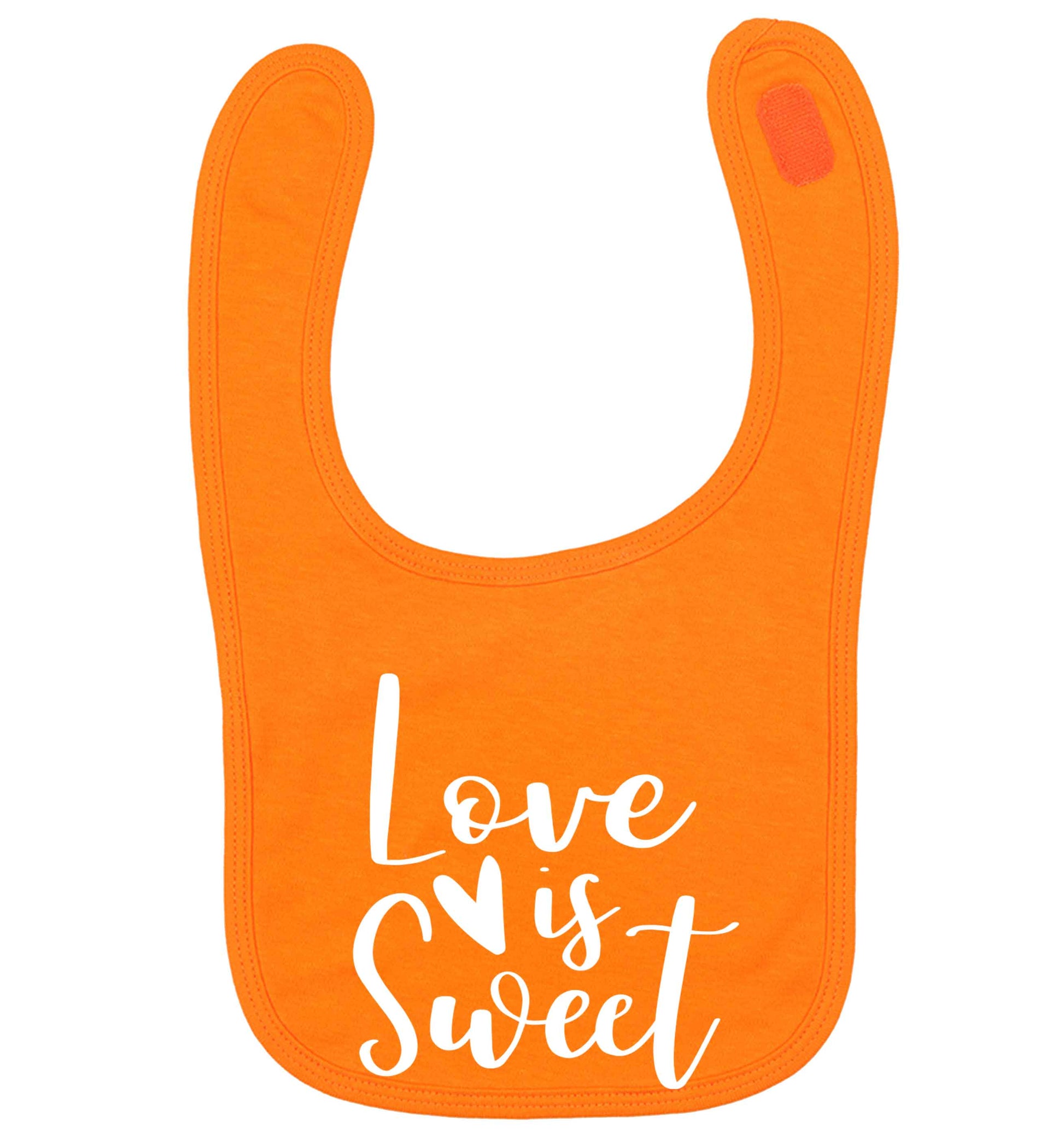 Love really does make the world go round! Ideal for weddings, valentines or just simply to show someone you love them!  orange baby bib