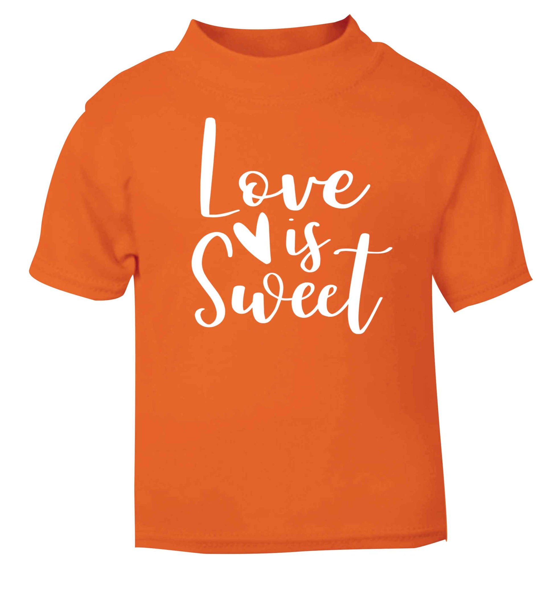 Love really does make the world go round! Ideal for weddings, valentines or just simply to show someone you love them!  orange baby toddler Tshirt 2 Years