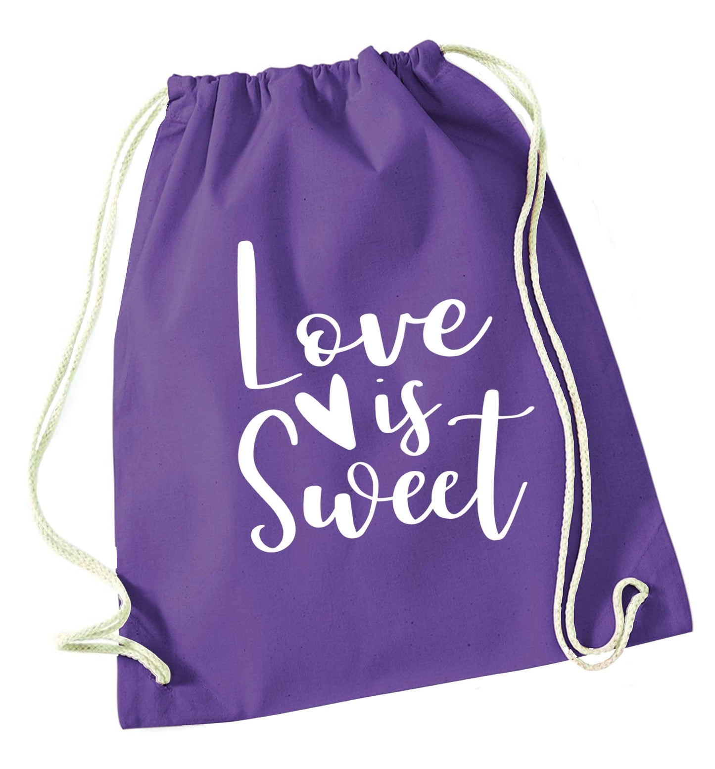 Love really does make the world go round! Ideal for weddings, valentines or just simply to show someone you love them!  purple drawstring bag
