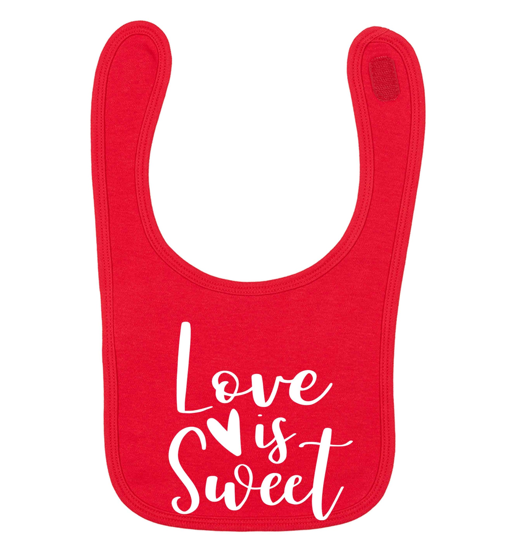 Love really does make the world go round! Ideal for weddings, valentines or just simply to show someone you love them!  red baby bib