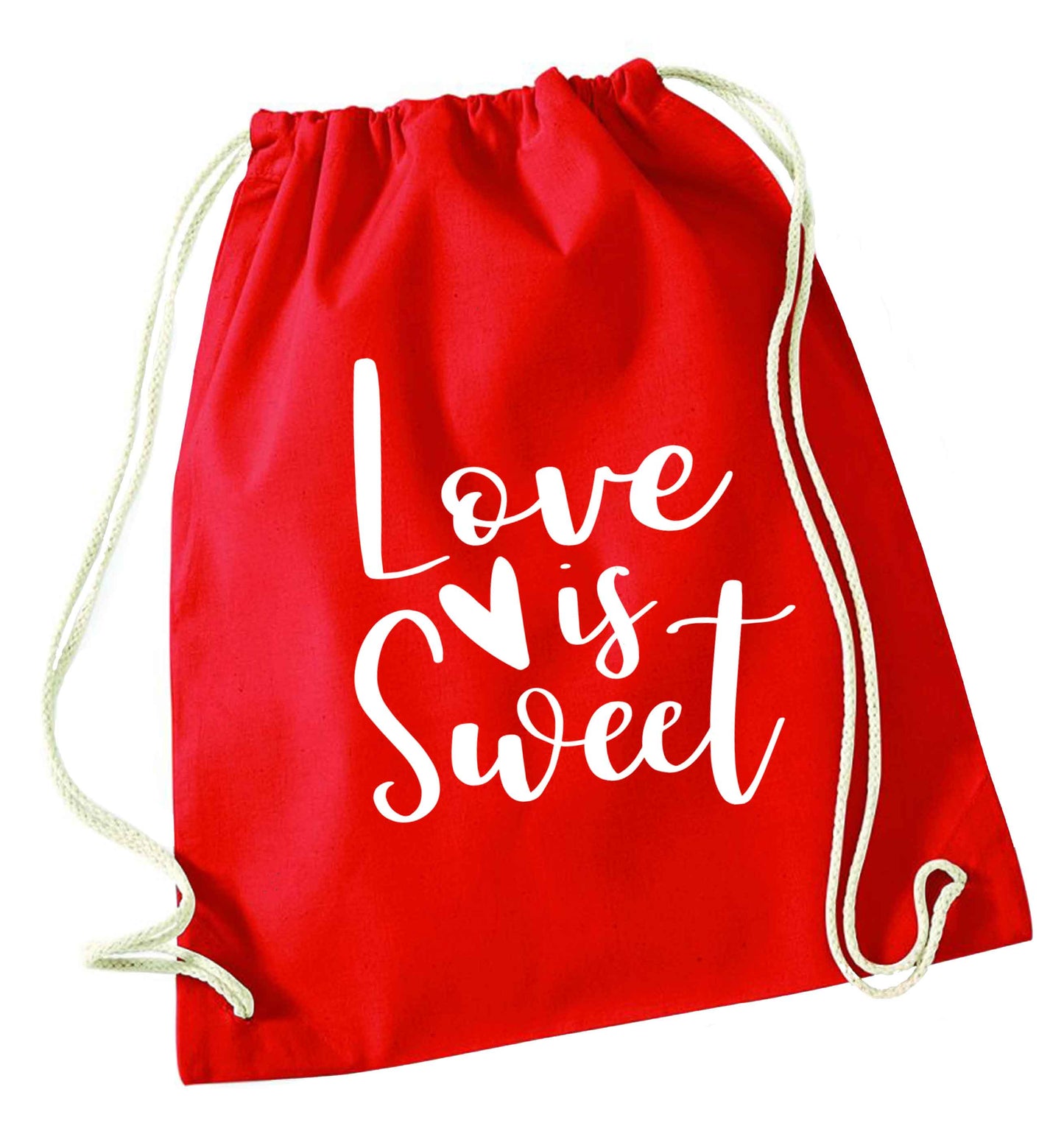 Love really does make the world go round! Ideal for weddings, valentines or just simply to show someone you love them!  red drawstring bag 